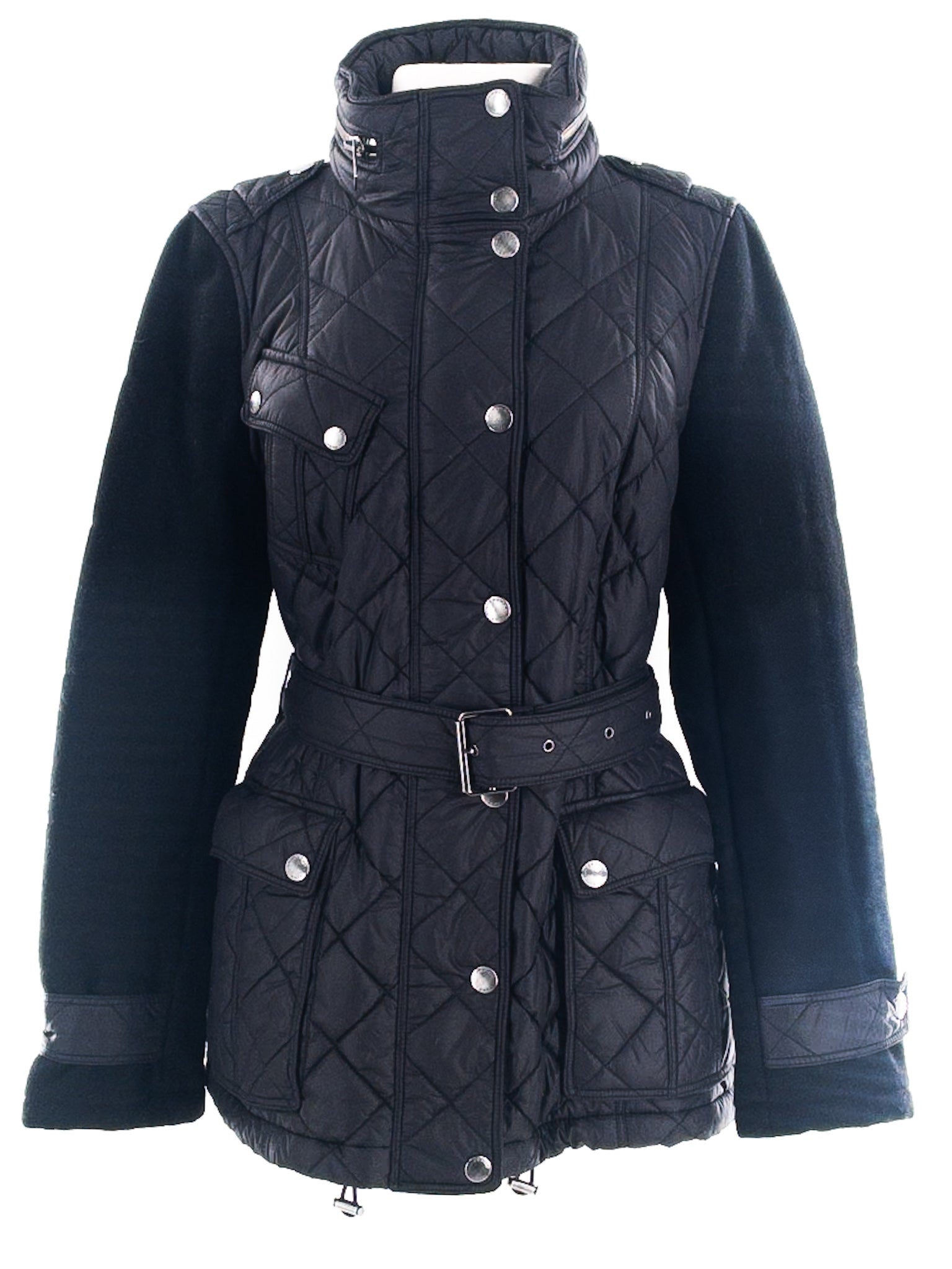 Burberry Black Quilt Nylon/Wool Size XL Jacket