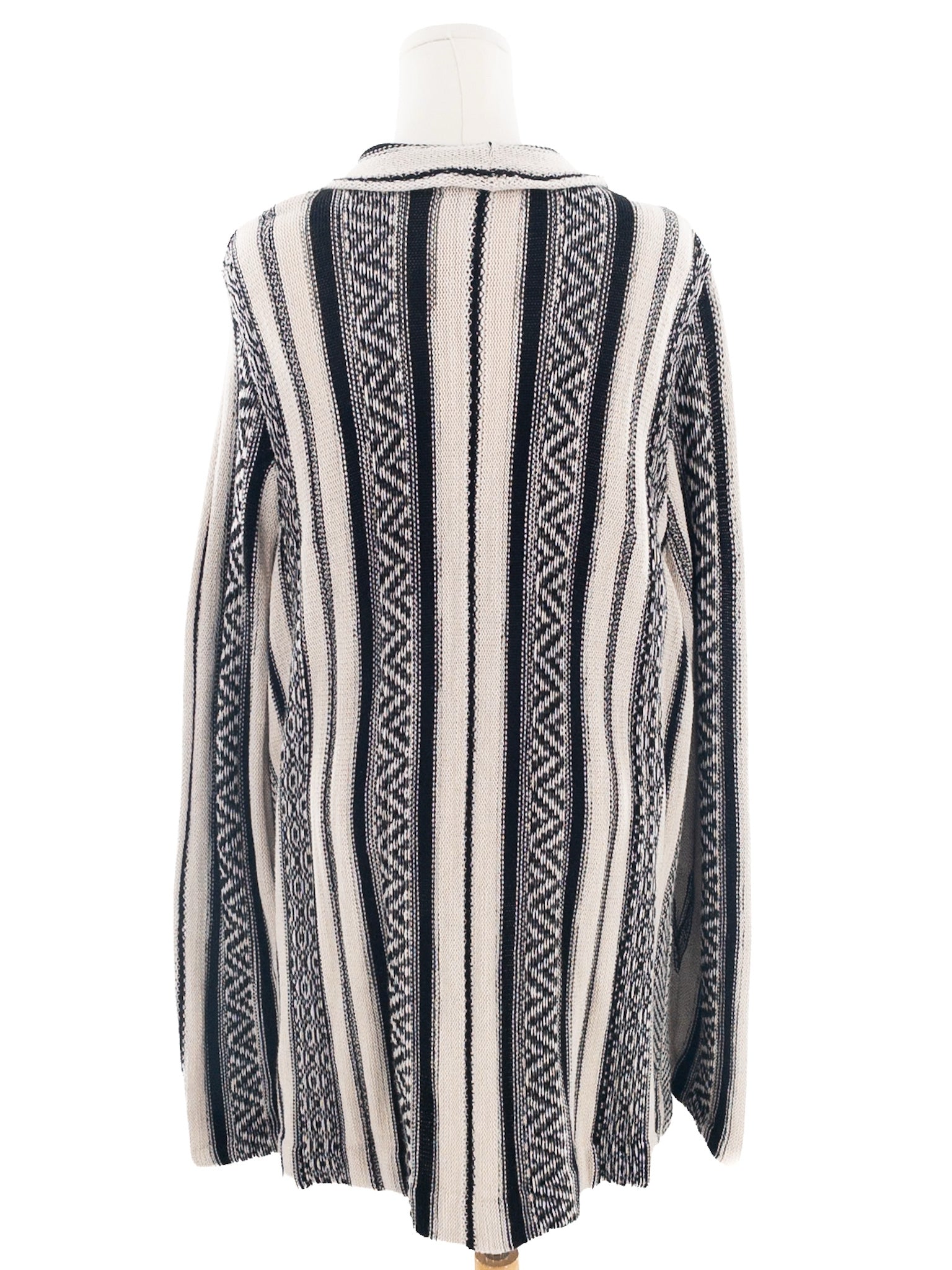 Chaps Black Ivory Print Cotton Size 2X Cardigan