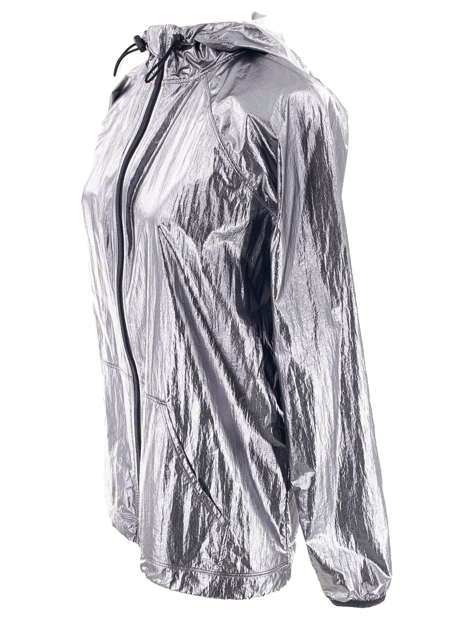 Ideology Silver Hooded Nylon Size S Jacket