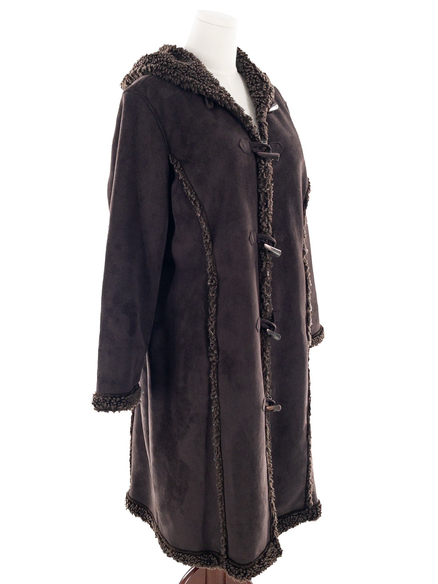 LL Bean Chocolate Faux Suede Polyester Size XLP Coat