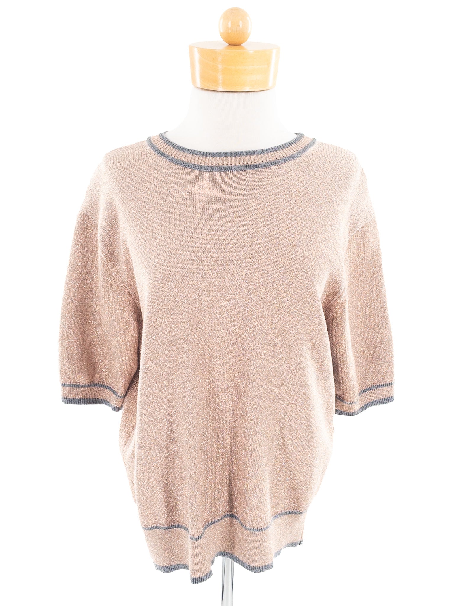 Marc Jacobs Pink Gray Metallic Viscose Blend Size M Sweaters