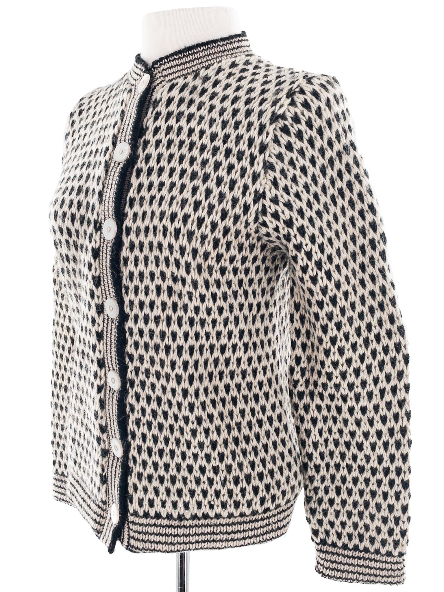 Du Barry Ivory Black Fleck Wool Size M Cardigan