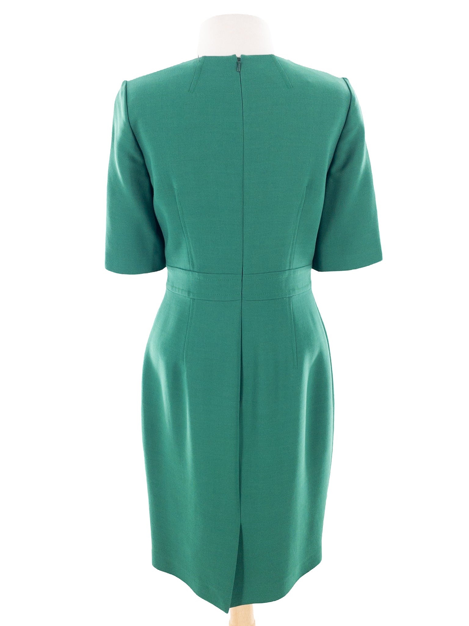 Hobbs Green Polyester Short Sleeve Size 6 Dress
