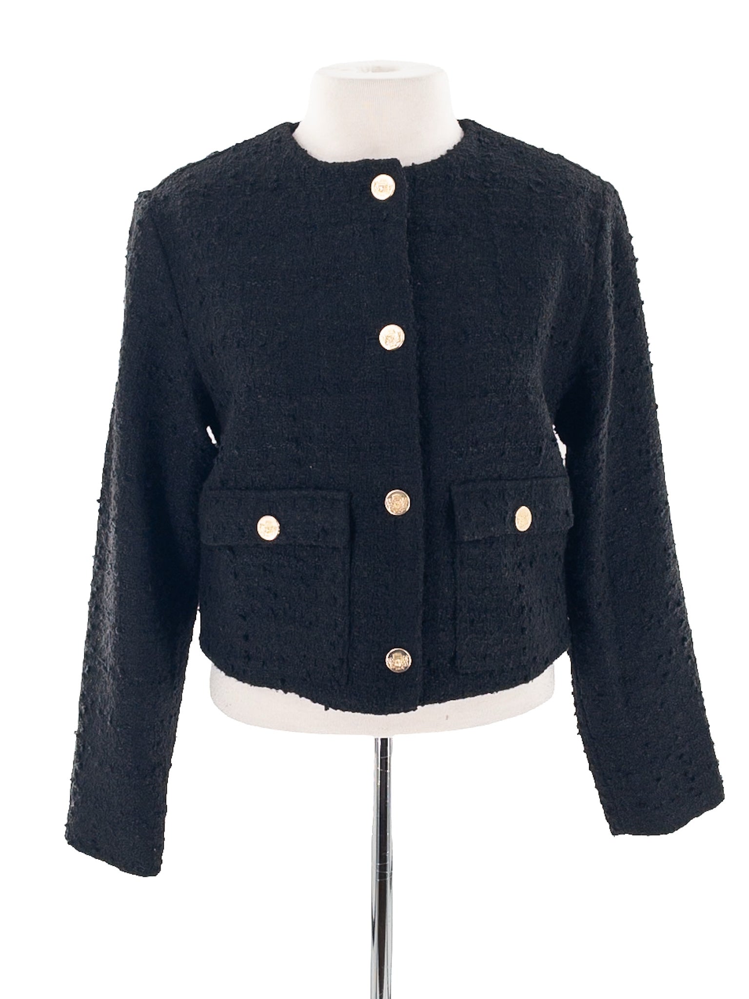 Abercrombie Black Texture Polyester Blend Size M Blazer
