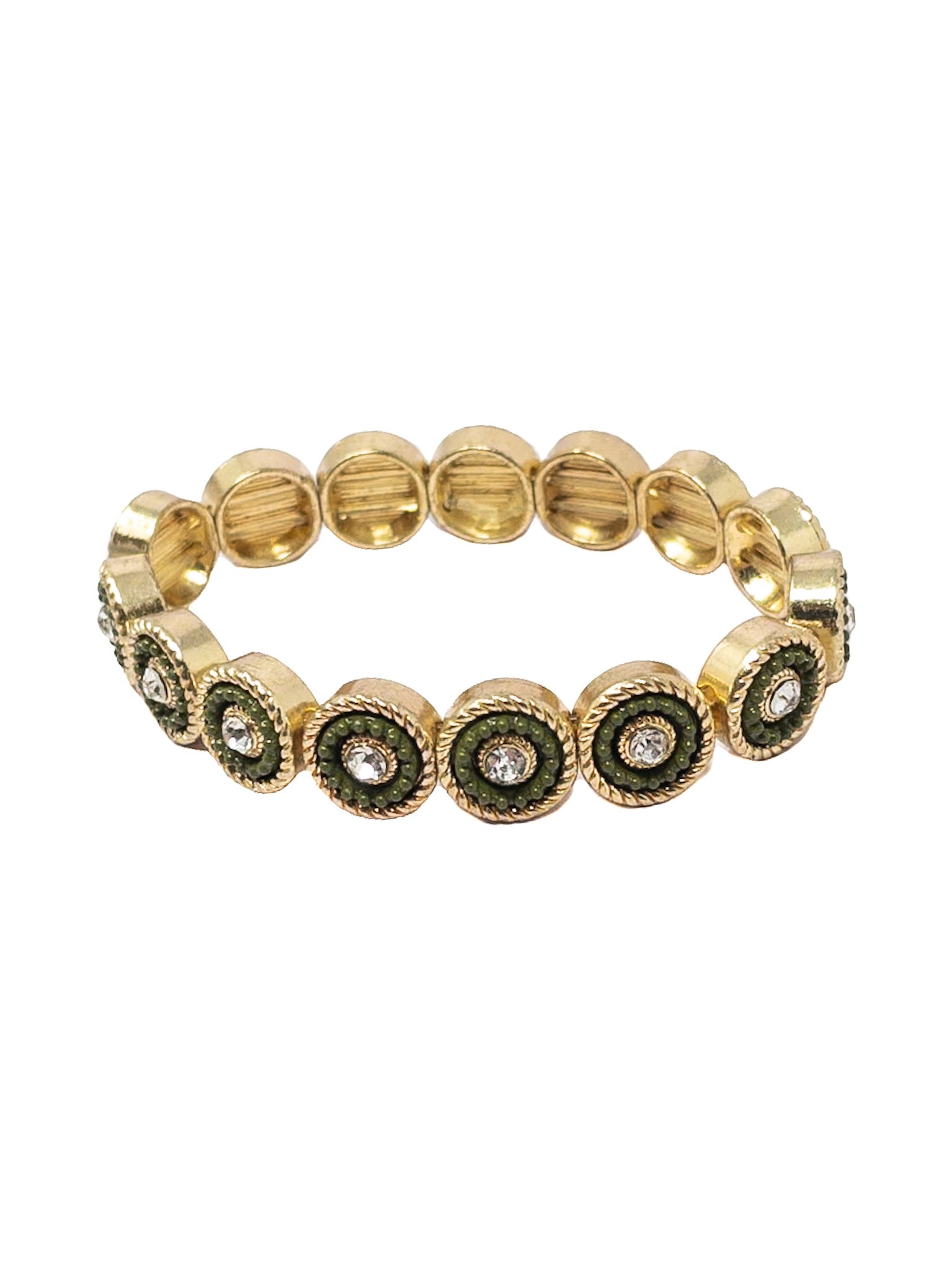 Gold Green Embellished Bracelets