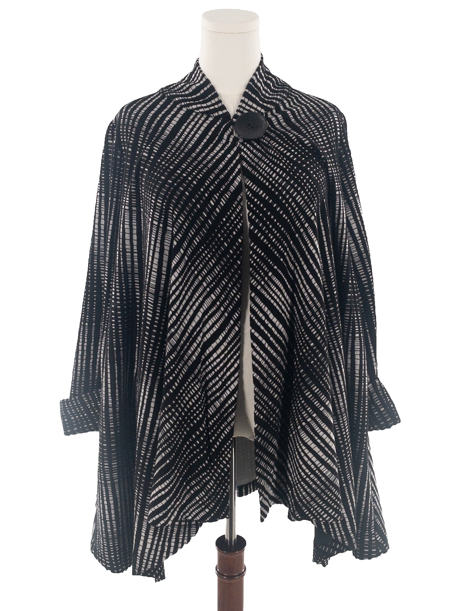 IC by Connie K Black White Print Polyester Blend Size L Blazer
