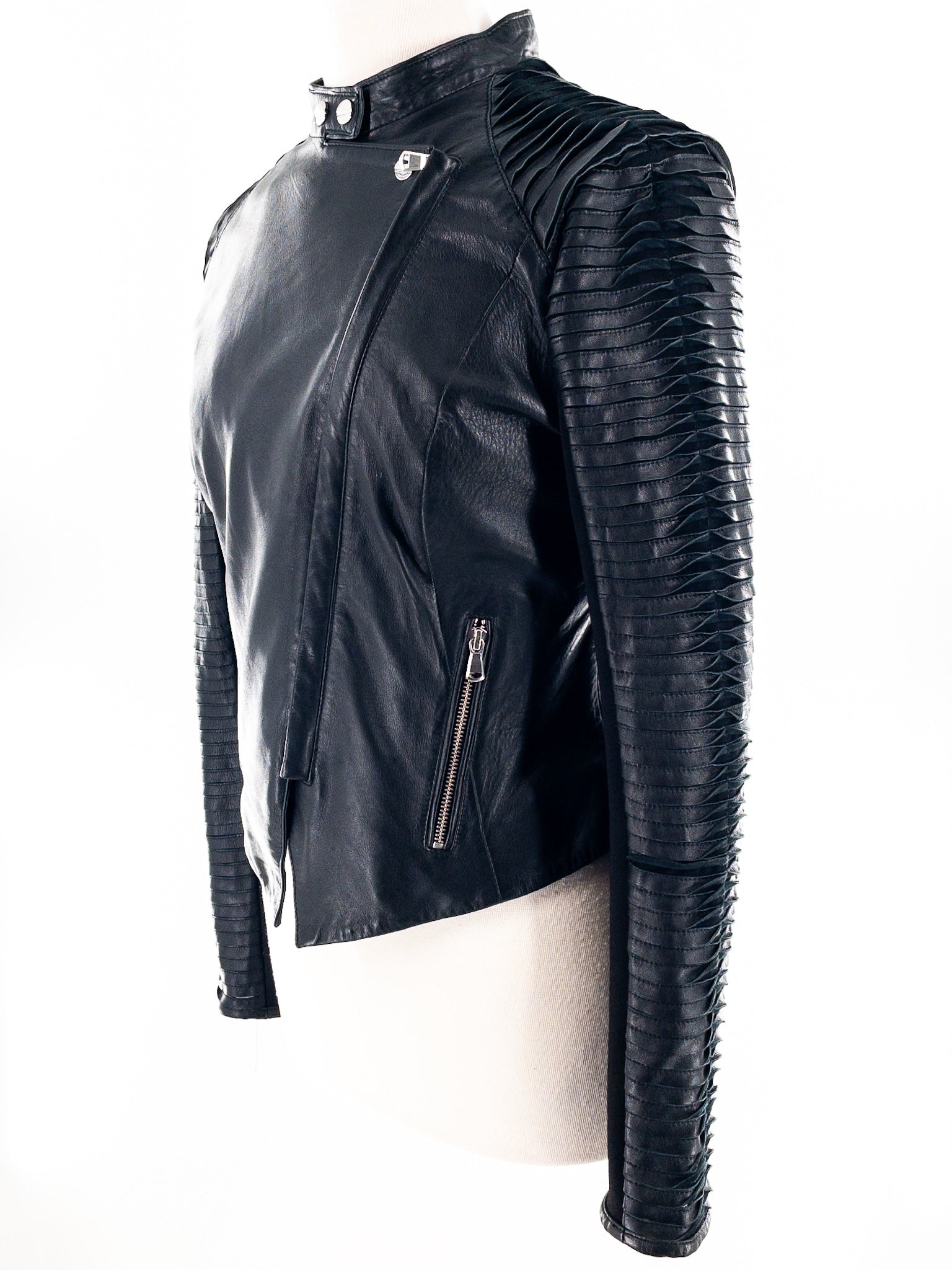 Lamarque Black Moto Leather Size M Jacket