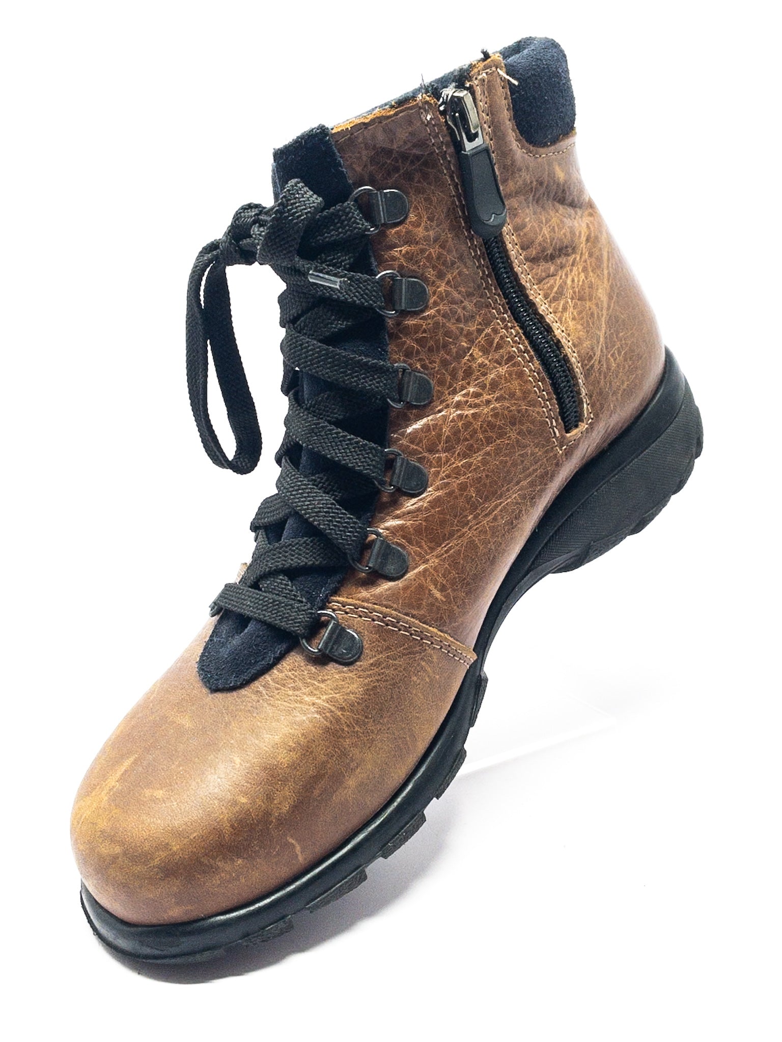 Toe Warmers Brown Black Tie Leather 9 Bootie