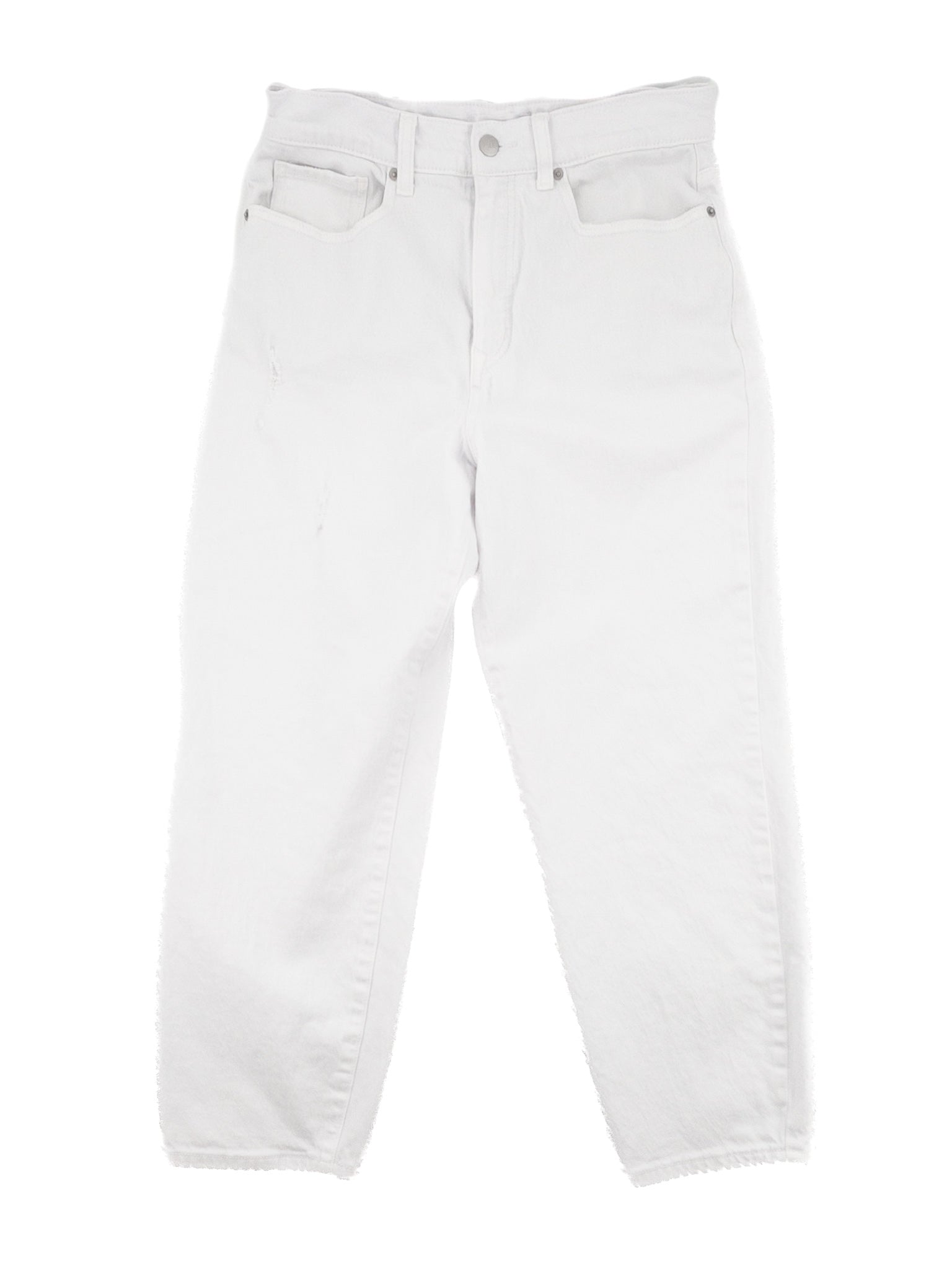 Evereve White Distressed Denim Taper Size 8 Jeans