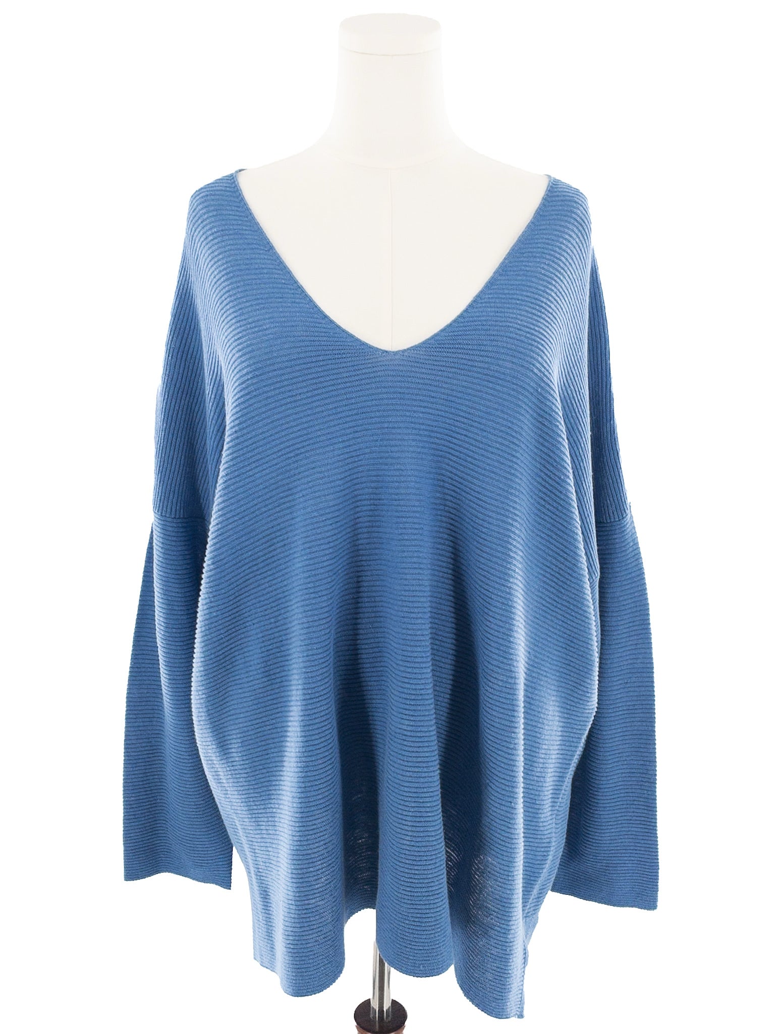 Tahari Light Blue Heather Linen Long Sleeve Size XXL Blouse