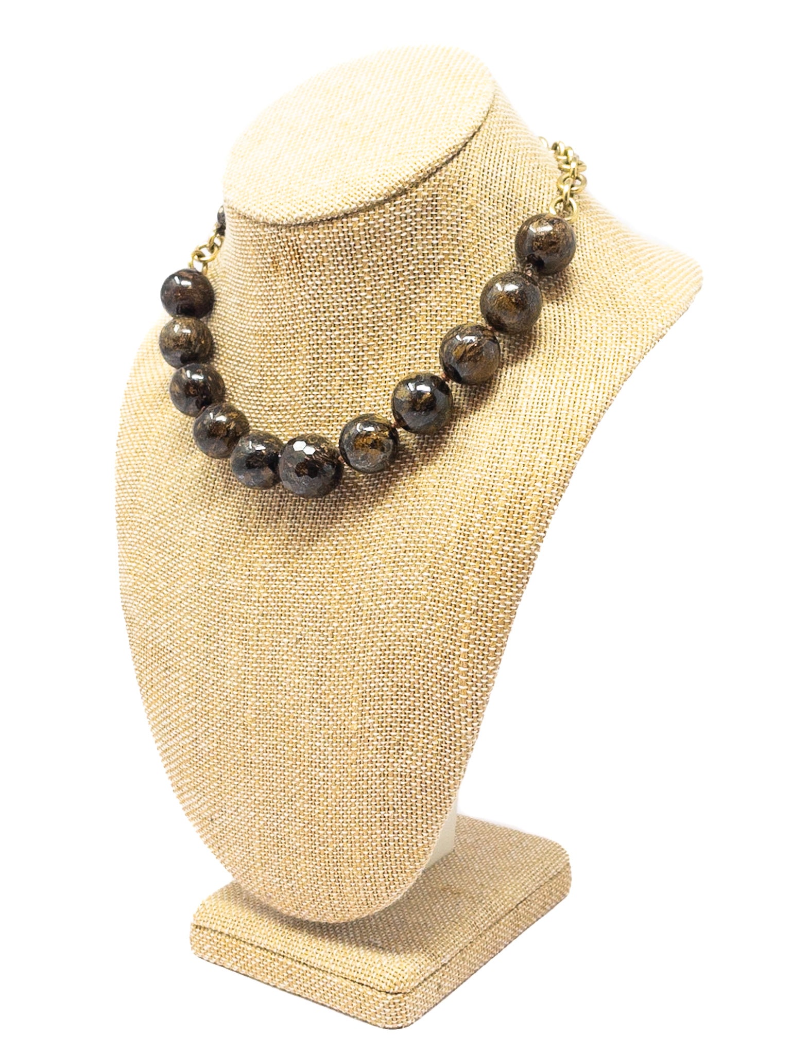 Brown Gold Beaded Necklaces