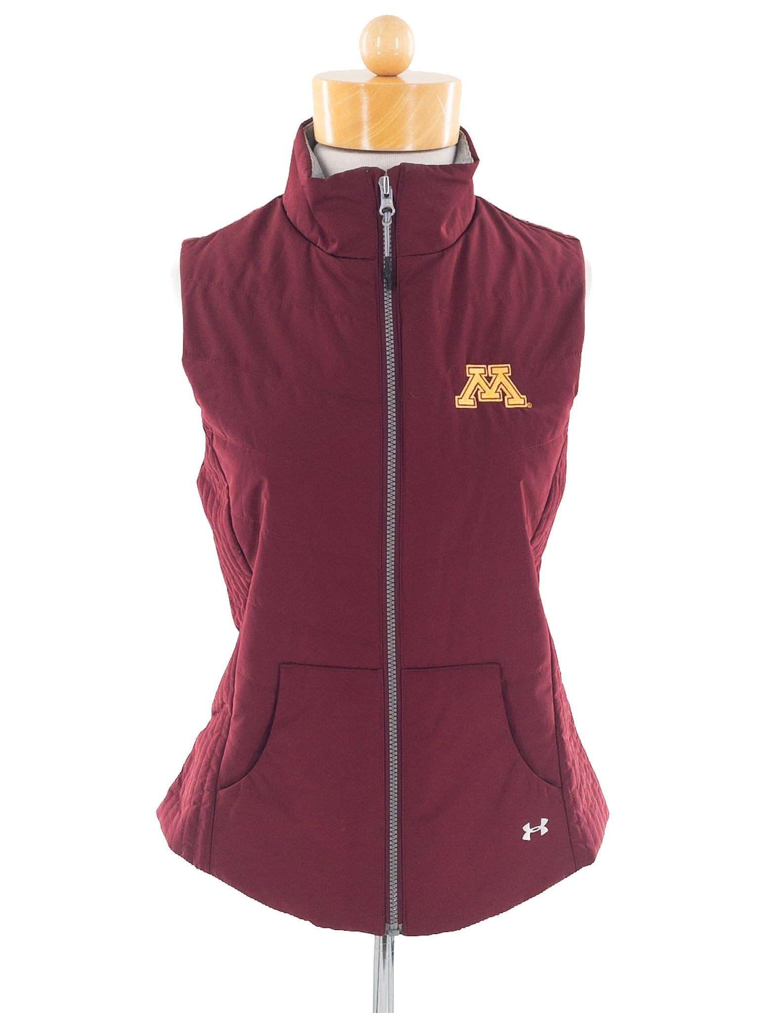 Under Armor Maroon Logo Polyester Blend Size S Vest