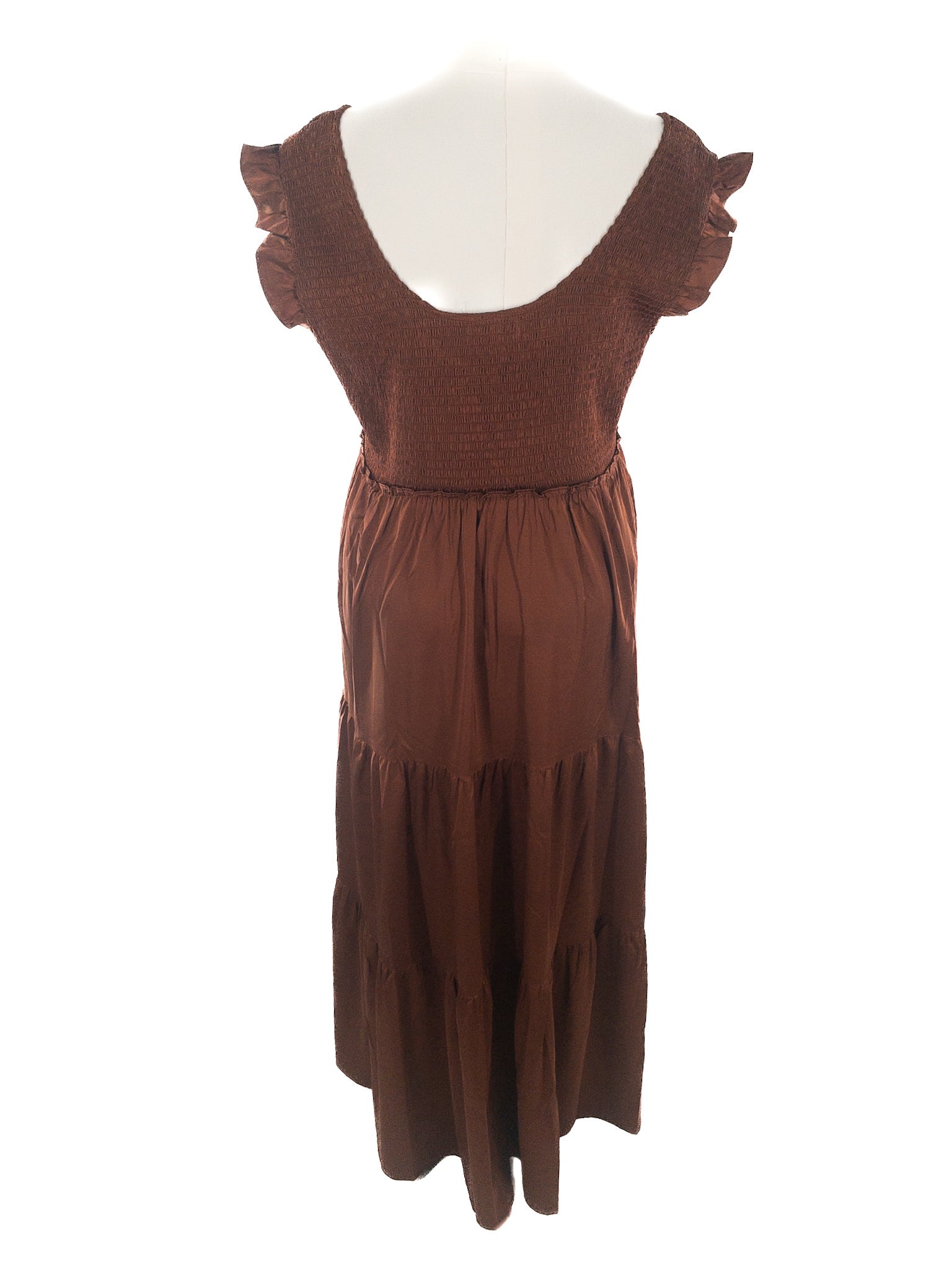 Natural Life Brown Tiers Polyester Sleeveless Size XL Dress