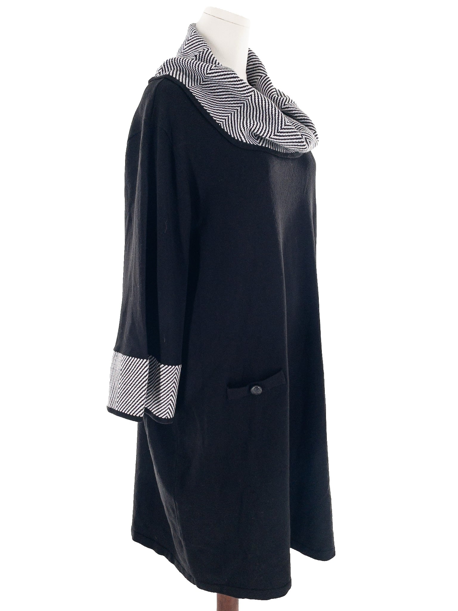 JH Black White Acrylic Blend 3/4 Sleeve Size xxxl Dress