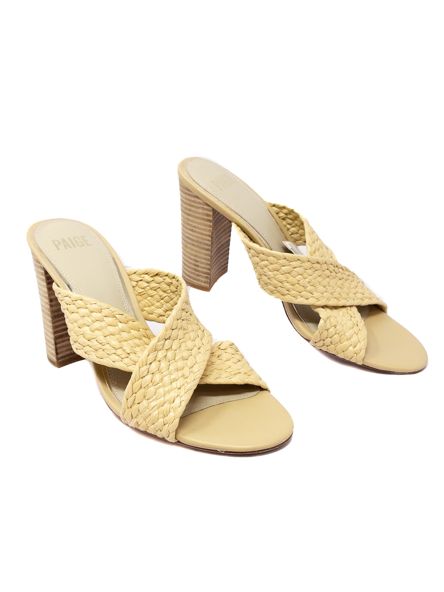 Paige Ivory Woven Straw 9.5 Sandals