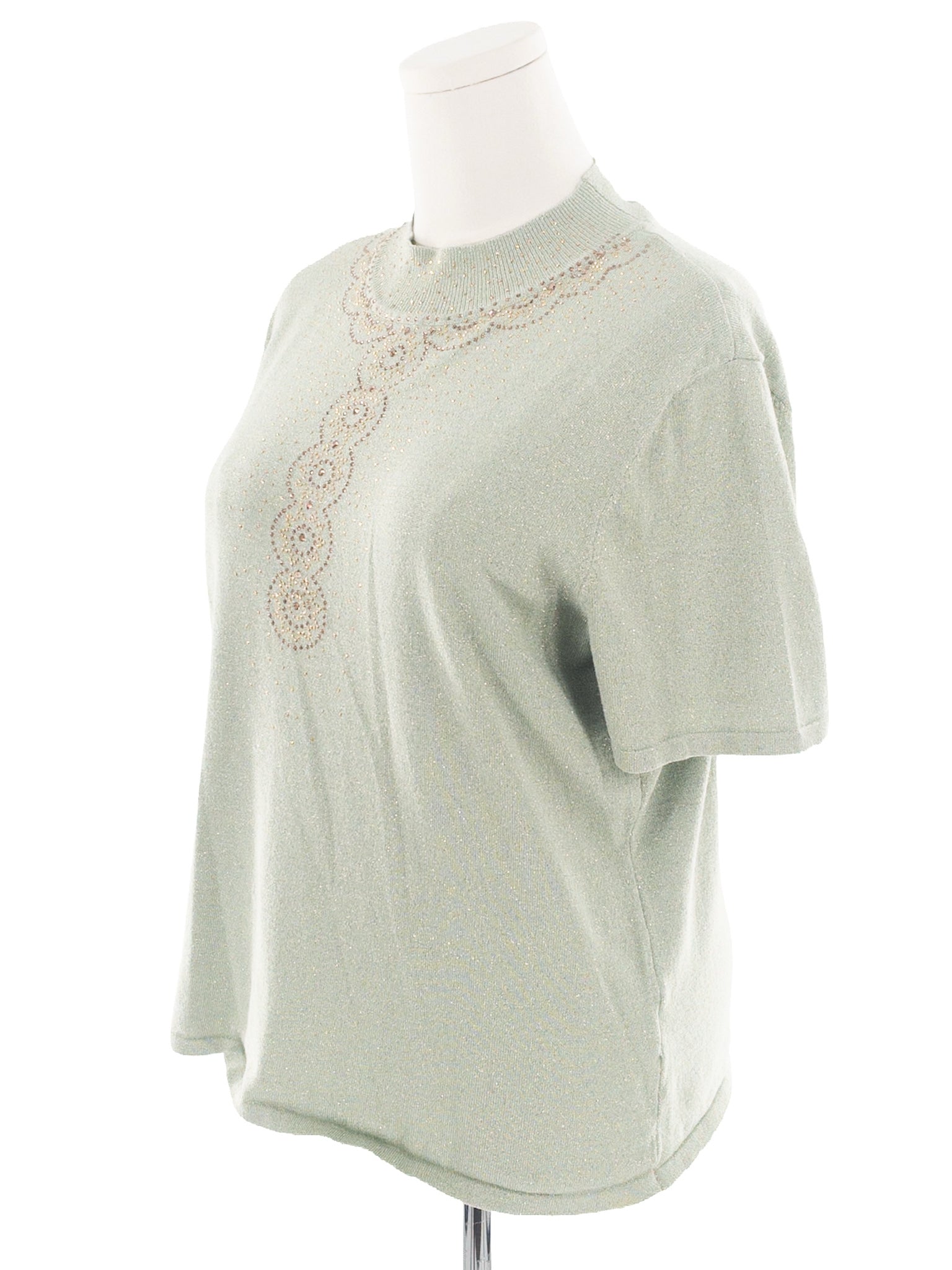 Alfred Dunner Mint Sequin Rayon Blend Size L Sweaters