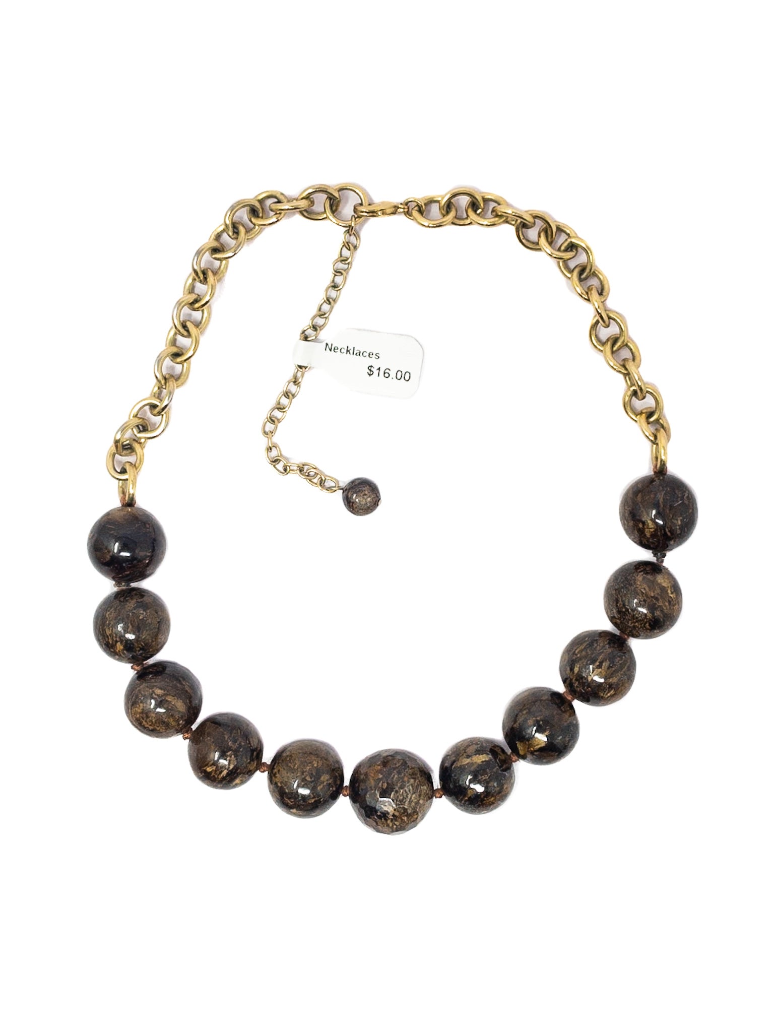 Brown Gold Beaded Necklaces