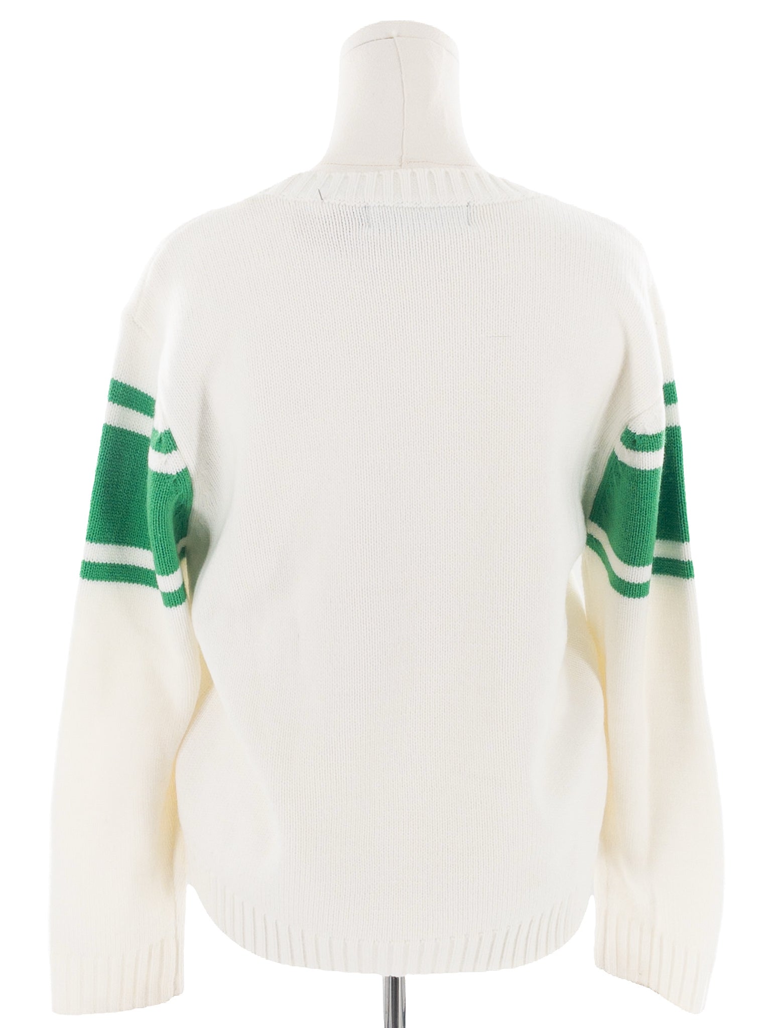 Runway Athletics Cream Green Print Acrylic Size M Sweaters
