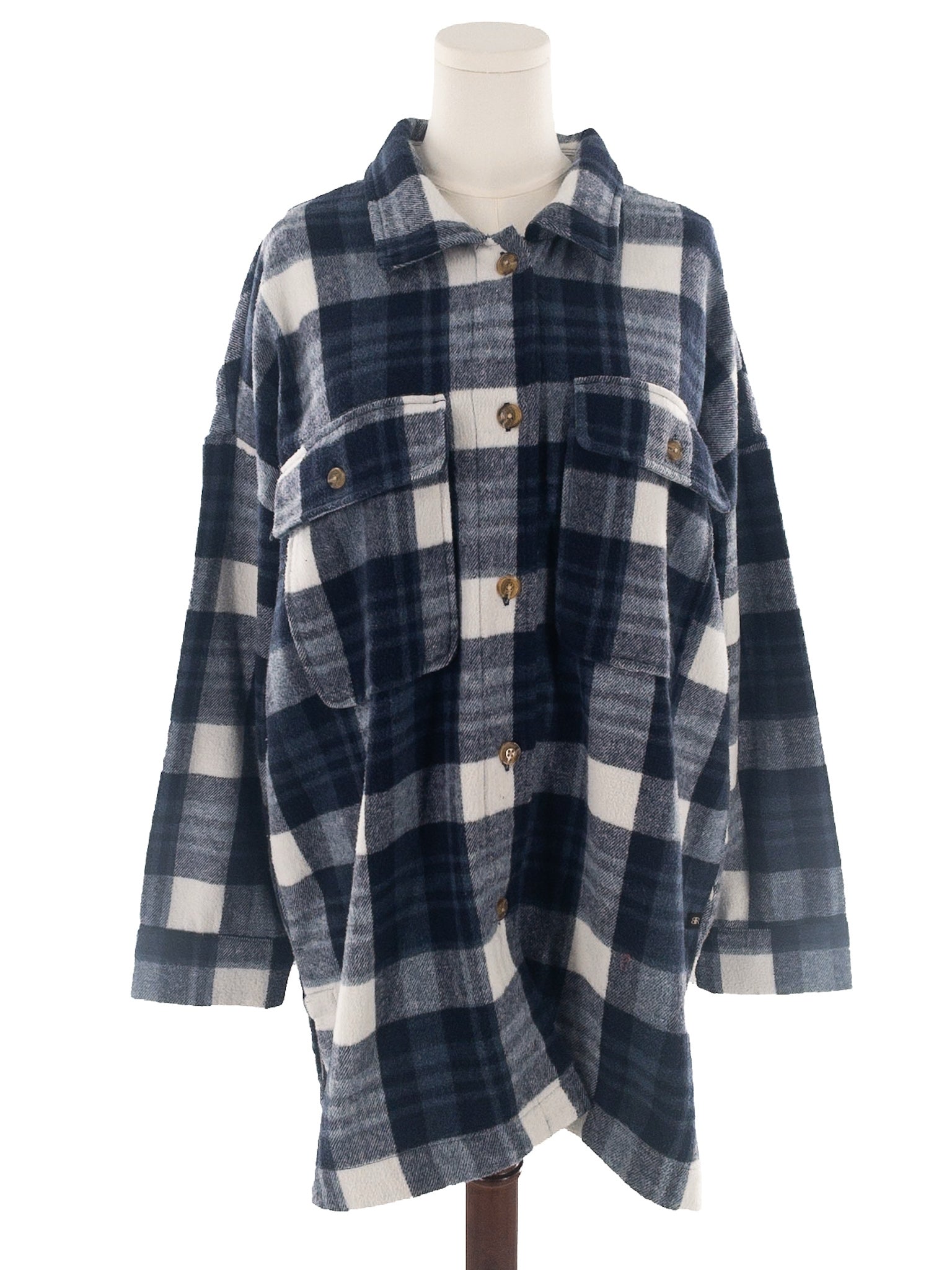 Banana Republic Blue White Plaid Flannel Size XL Shacket