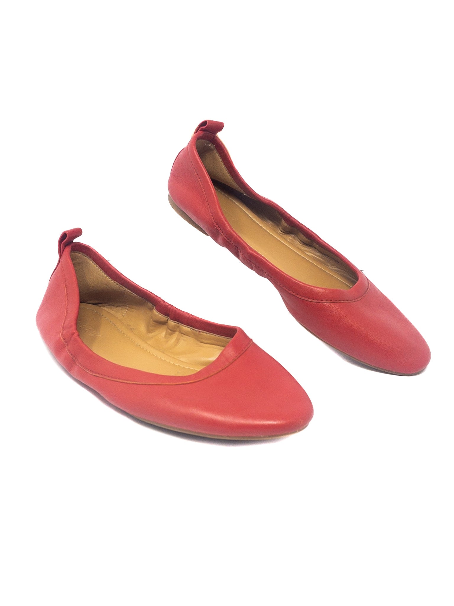 J Crew Red Leather 8.5 Flats