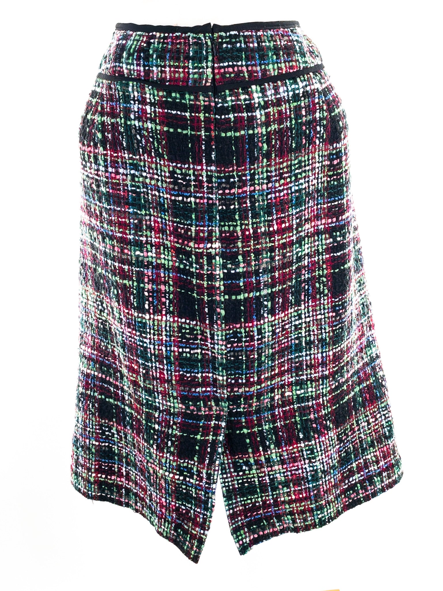 Talbots Black Purple Plaid Wool Size 16 Skirt