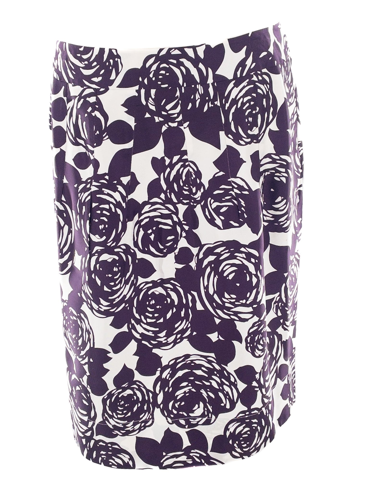 Boden Eggplant Cream Floral Silk Size 18 Skirt