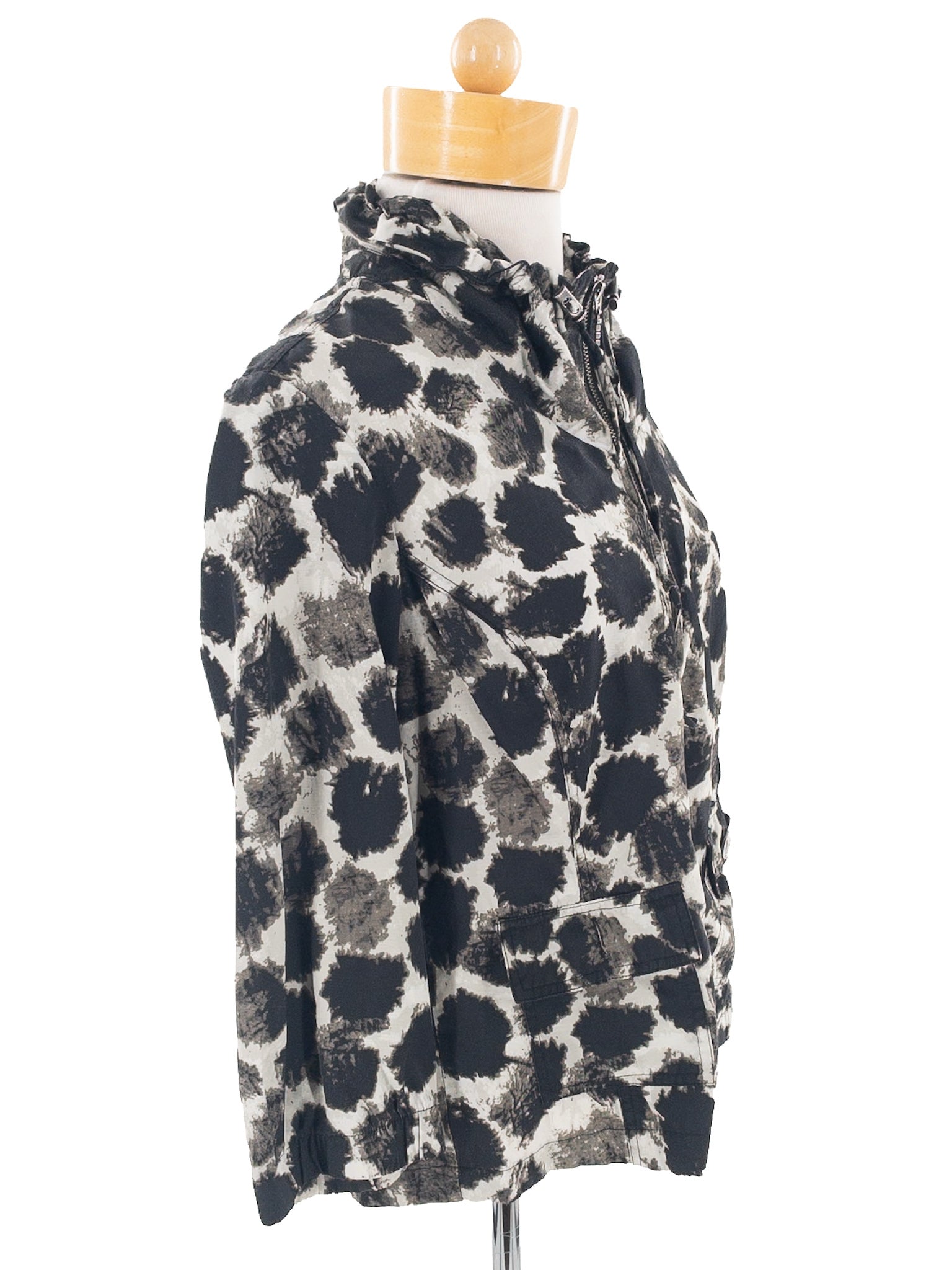 Christopher & Banks Black Cream Splatter Cotton Blend Size M Jacket