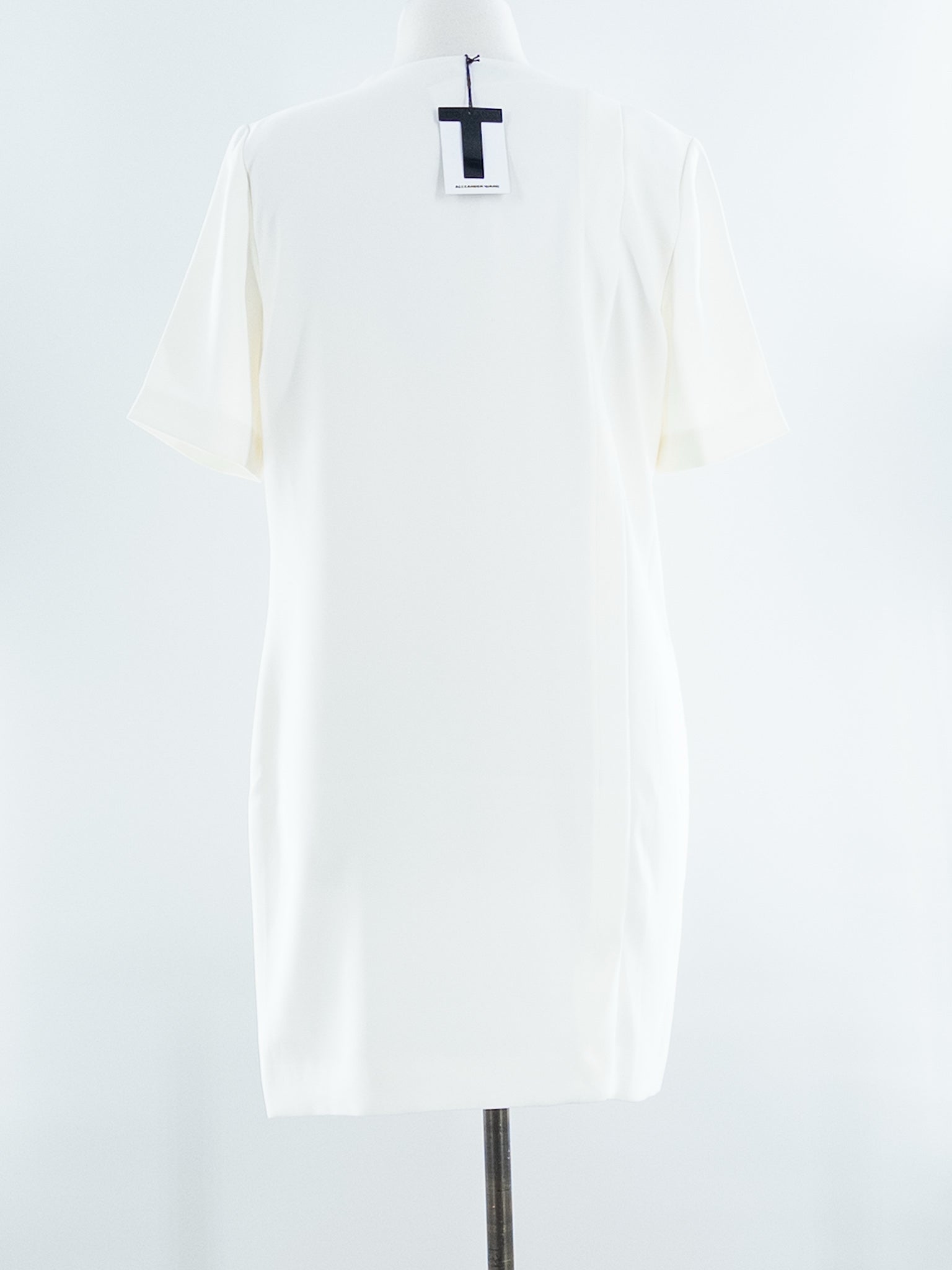 Alexander Wang Cream Polyester Short Sleeve Size 8 Dress