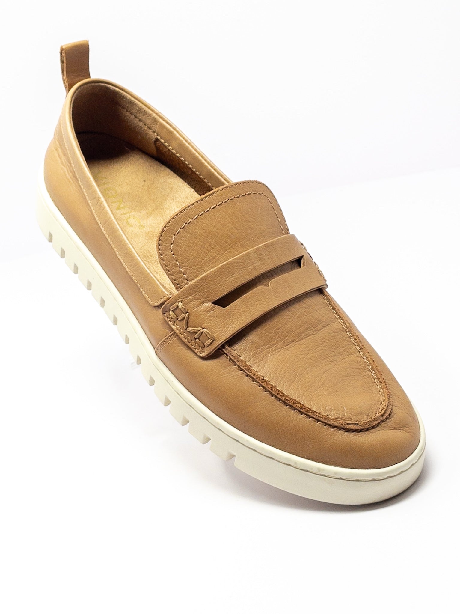 Vionic Tan Cream Platform Leather 9 Loafers