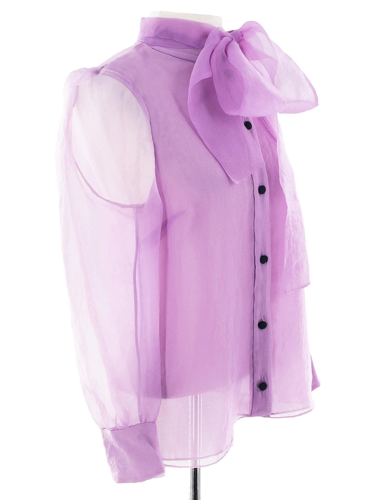Zara Lavender Sheer Long Sleeve Size M Blouse