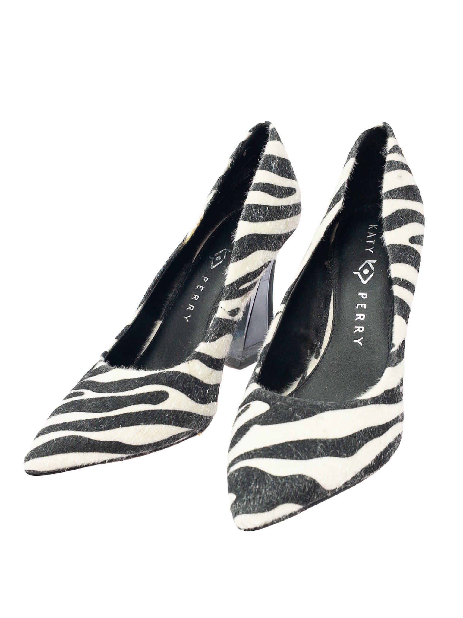 Katy Perry Black White Zebra Print calf hair 7.5 Pumps