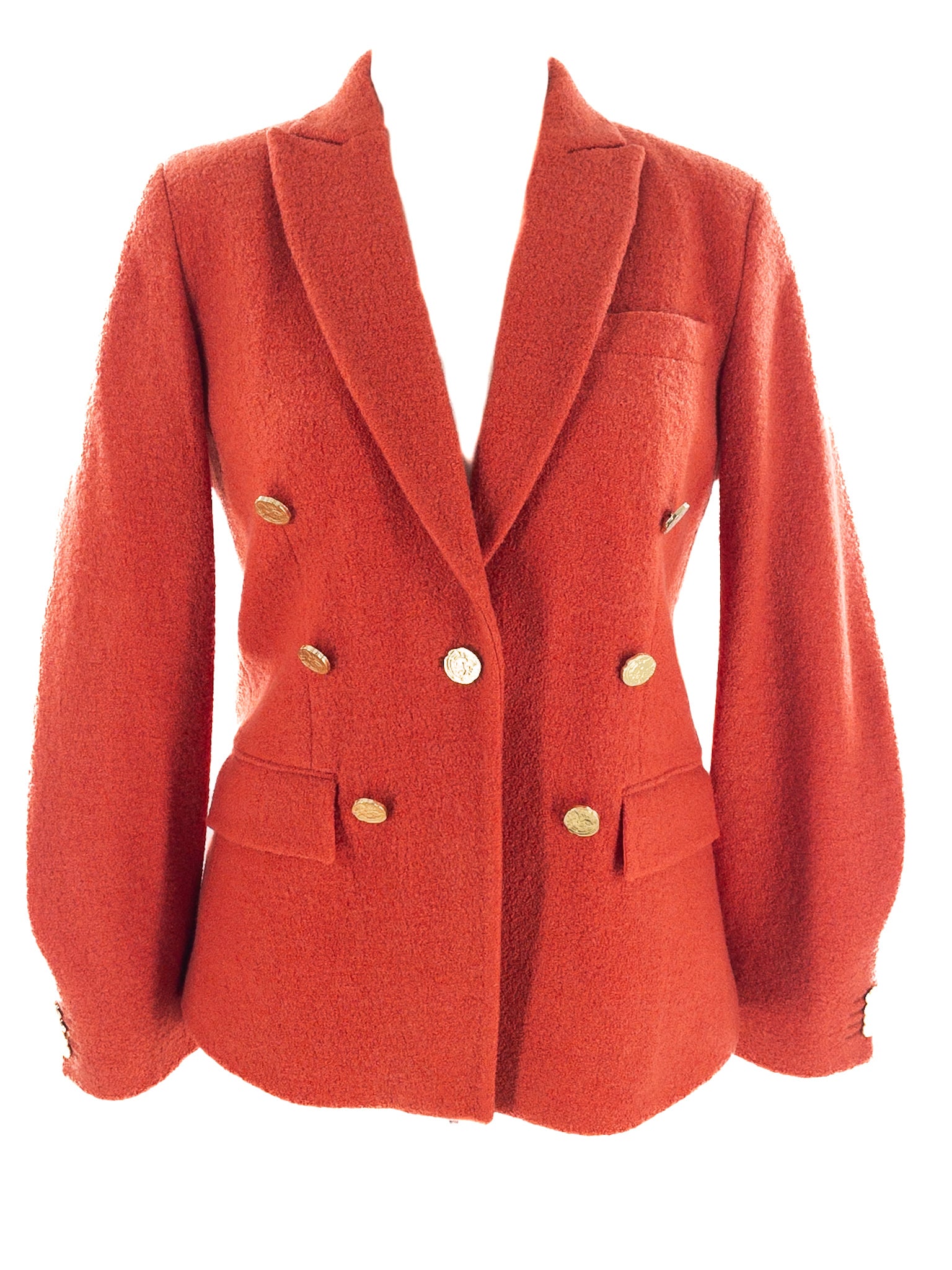 J McLaughlin Orange Wool Blend Size 8 Blazer