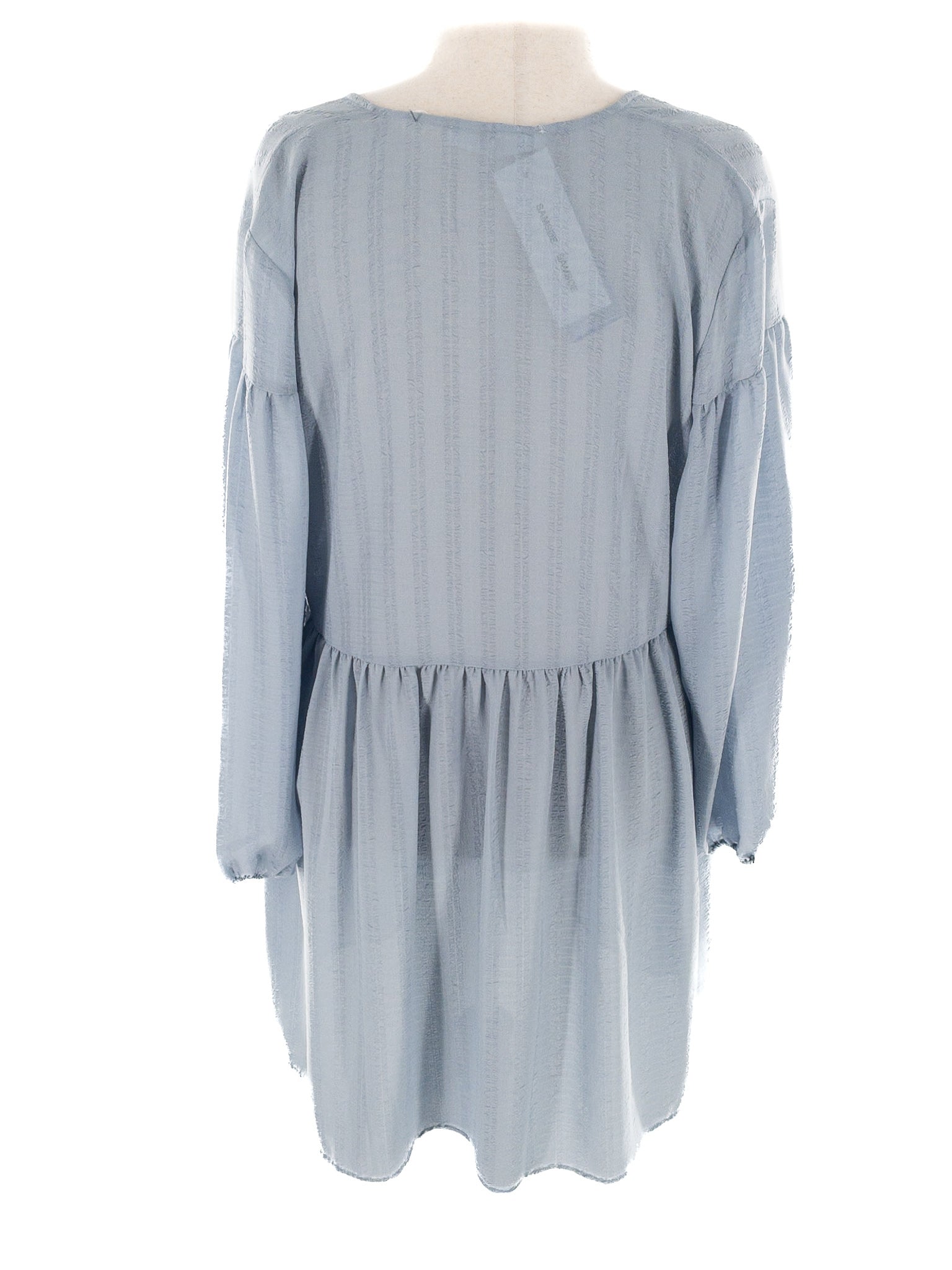 Samsoe Samsoe Light Blue Texture Polyester Long Sleeve Size XL Dress