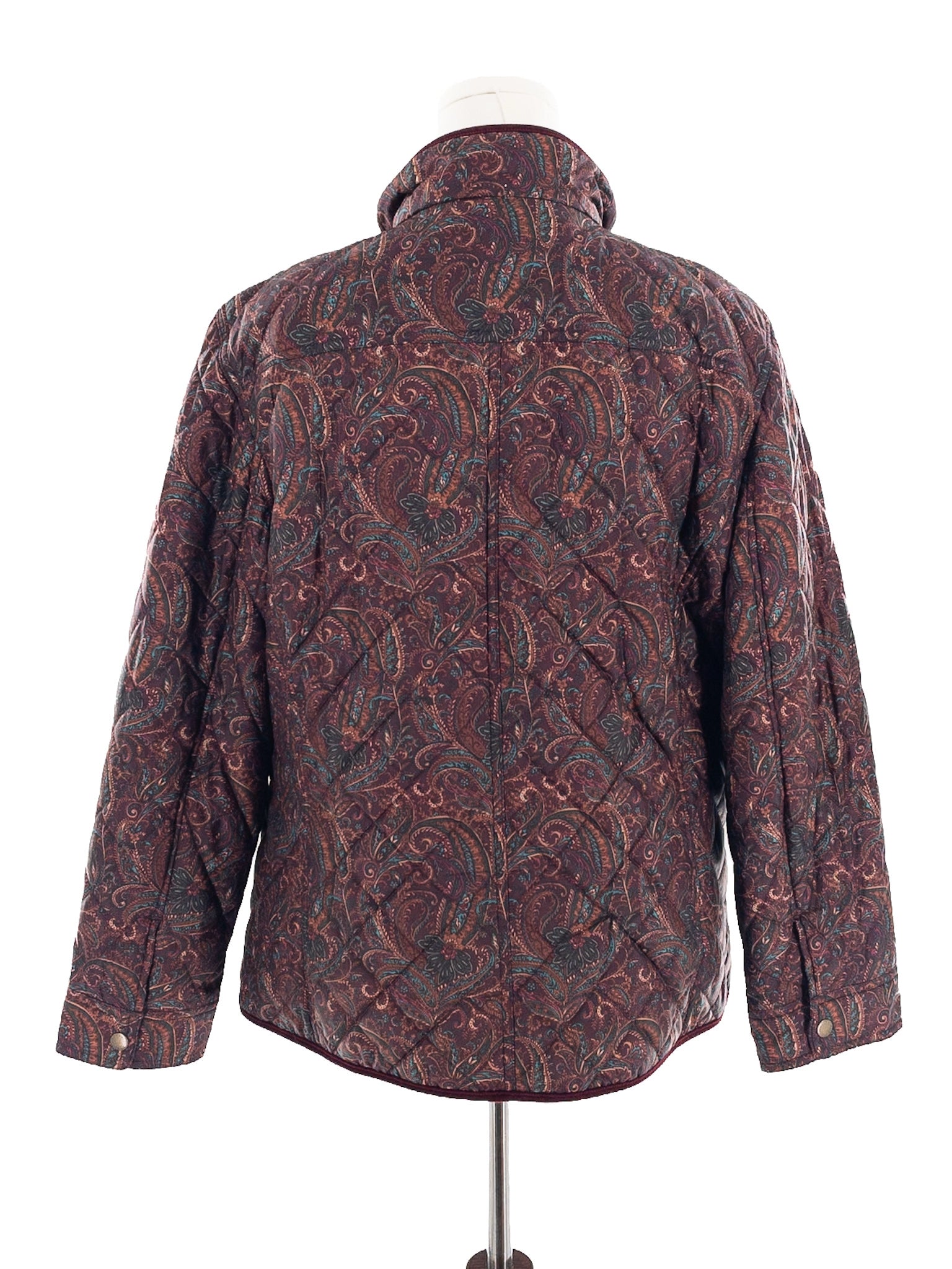 Talbots Maroon Multi Paisley Nylon Blend Size XLP Jacket