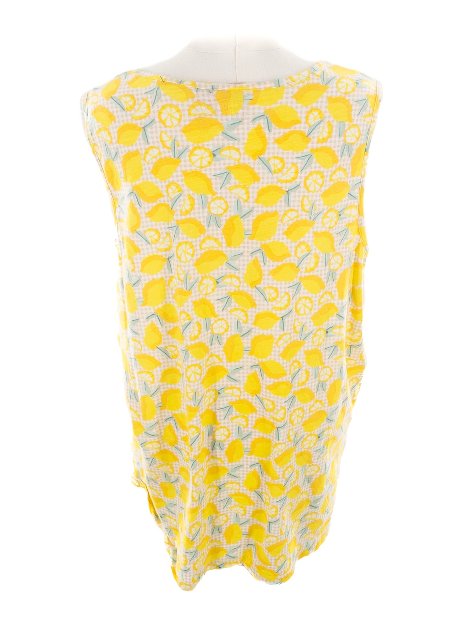 Lands End Yellow Lemons Cotton Blend Tank Size 2XL T Shirt
