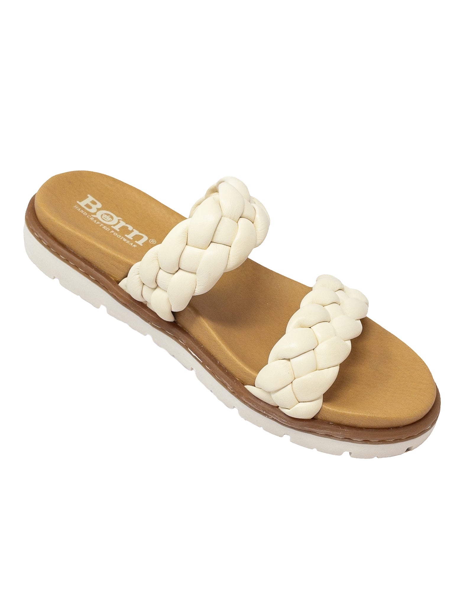 Born Cream Braid Leather 9 Sandals