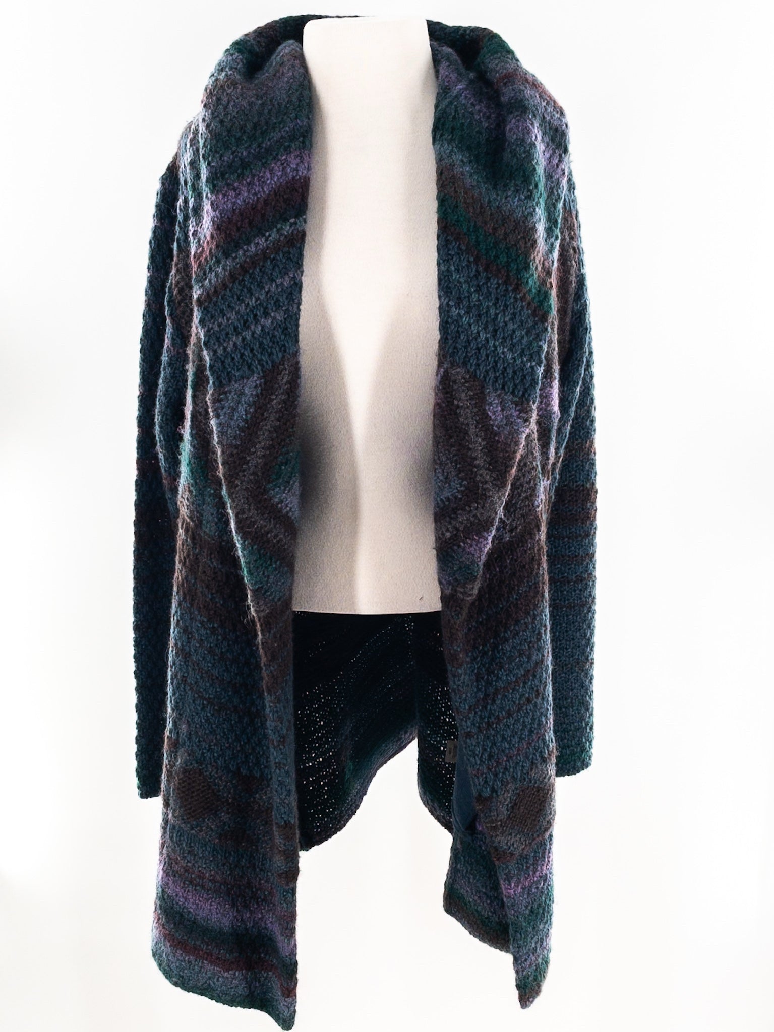 Rachel Roy Teal Multi Marled Wool Blend Size L Cardigan