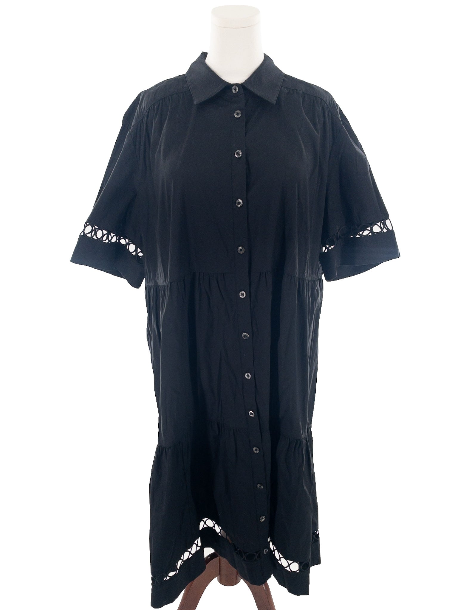 Chicos Black Cotton Short Sleeve Size 20/22 Dress