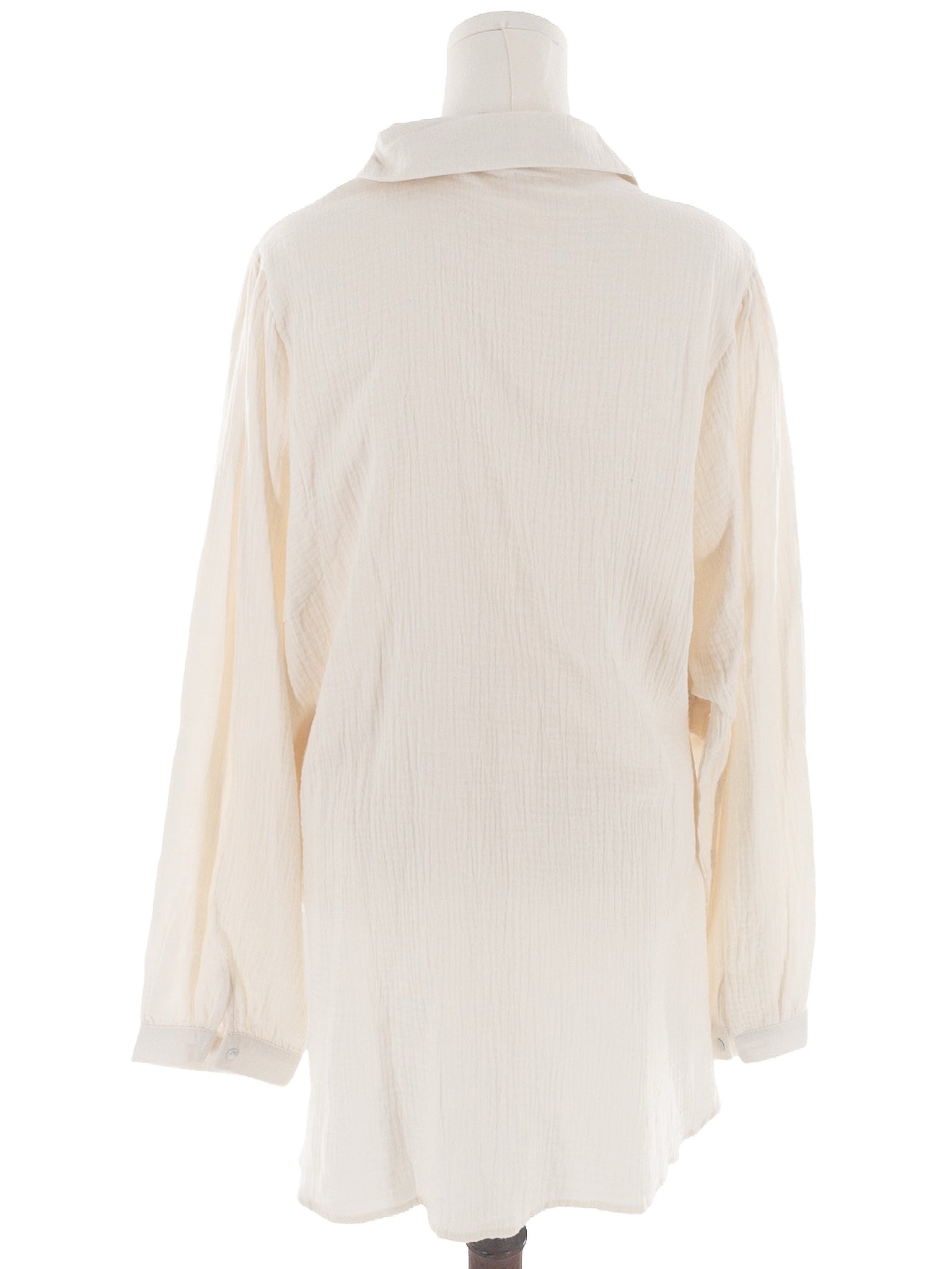 Sweet Generis Cream Crinkle Polyester Blend Long Sleeve Size 3X Blouse