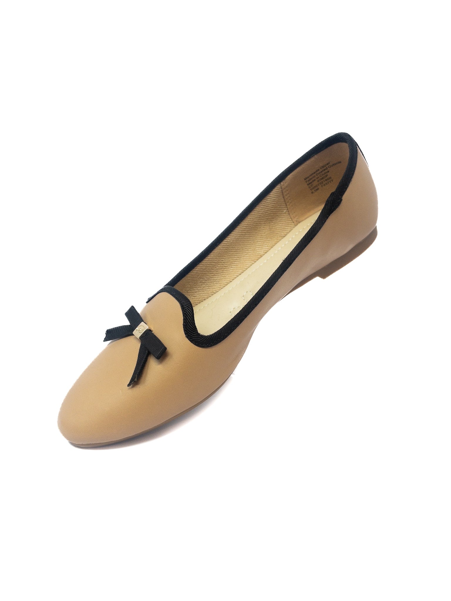 Charter Club Tan Black Bow Man Made 6.5 Flats