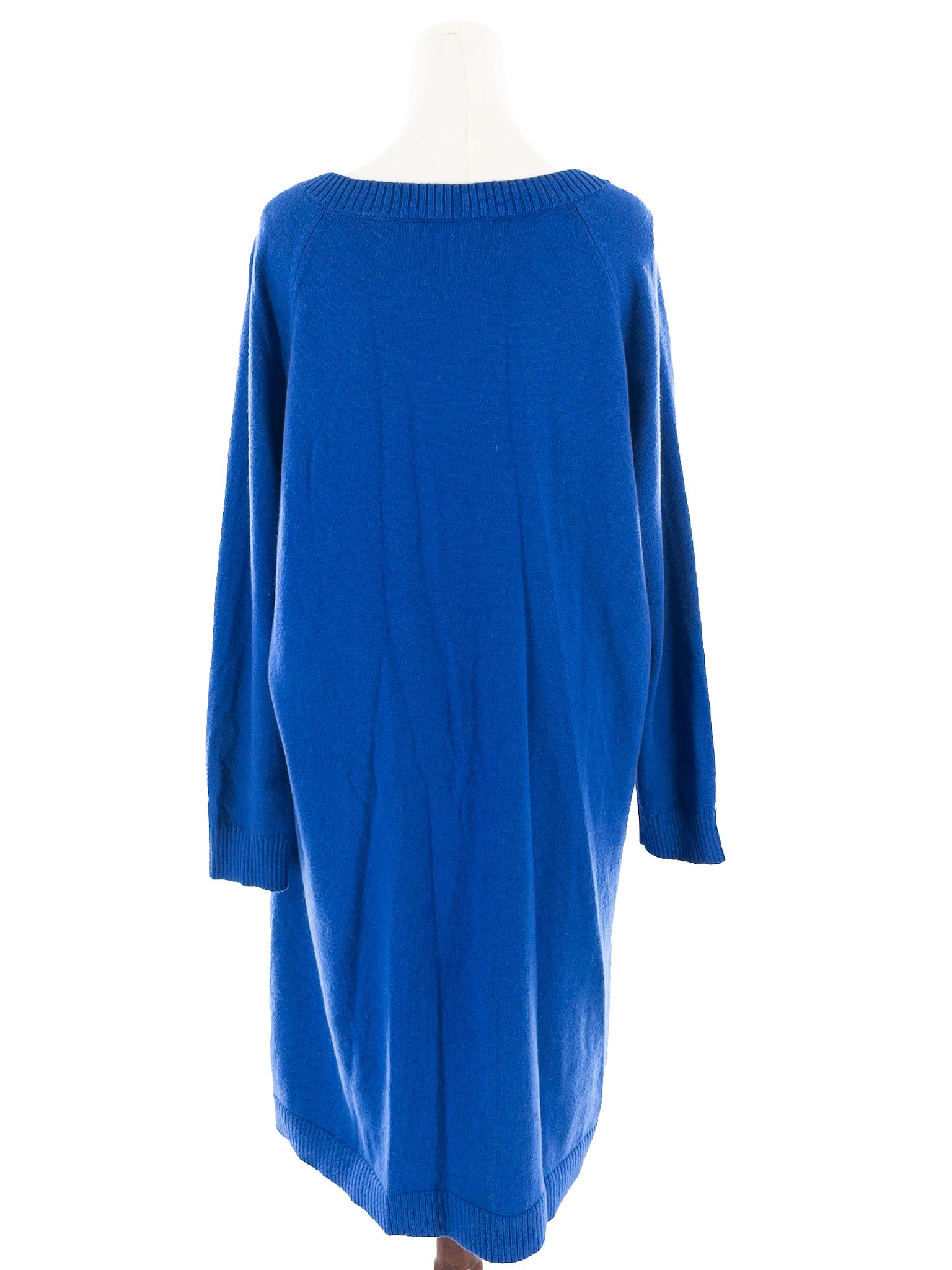 Talbots Bright Blue Cotton Blend Long Sleeve Size XXL Dress