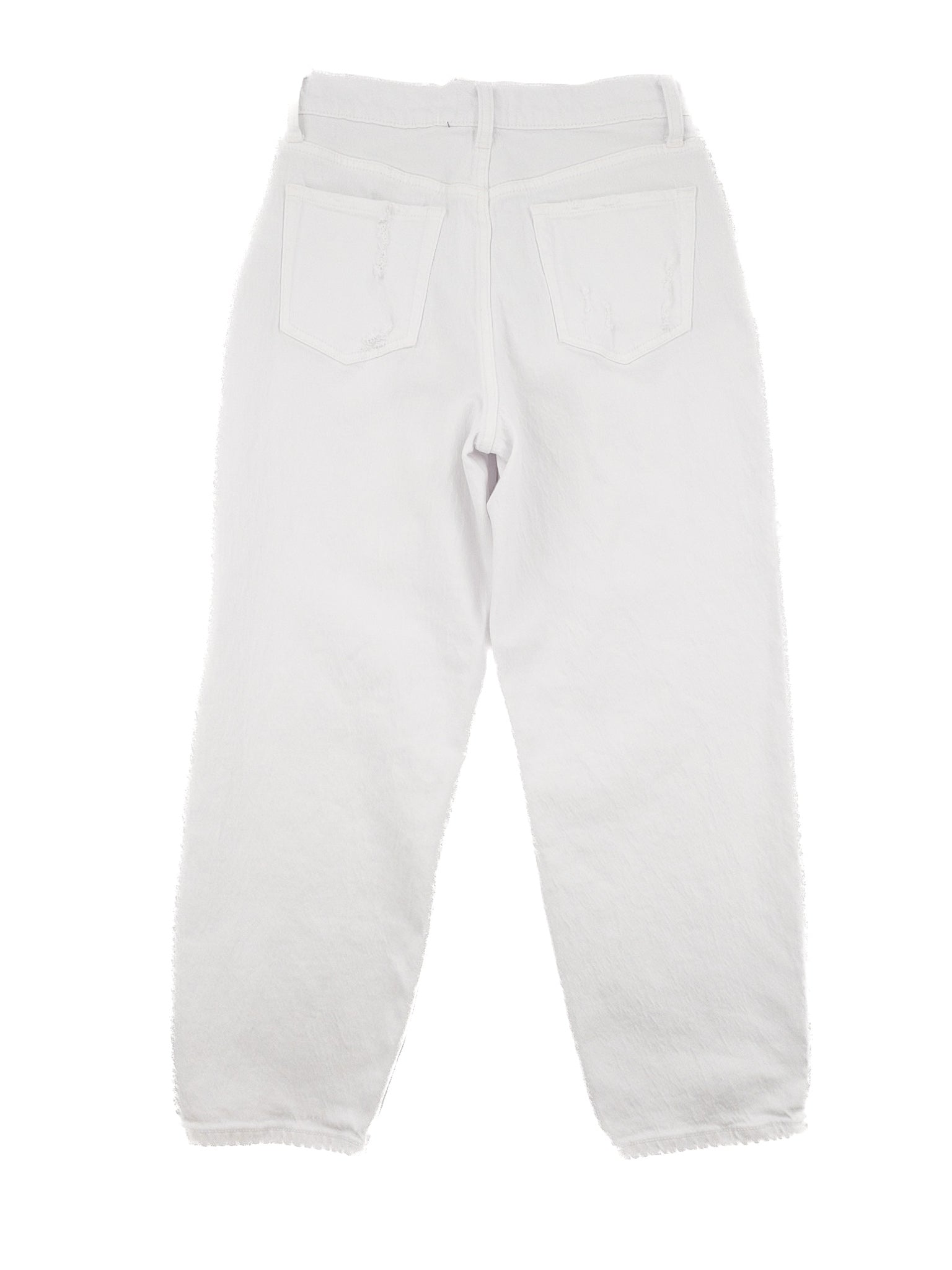 Evereve White Distressed Denim Taper Size 8 Jeans