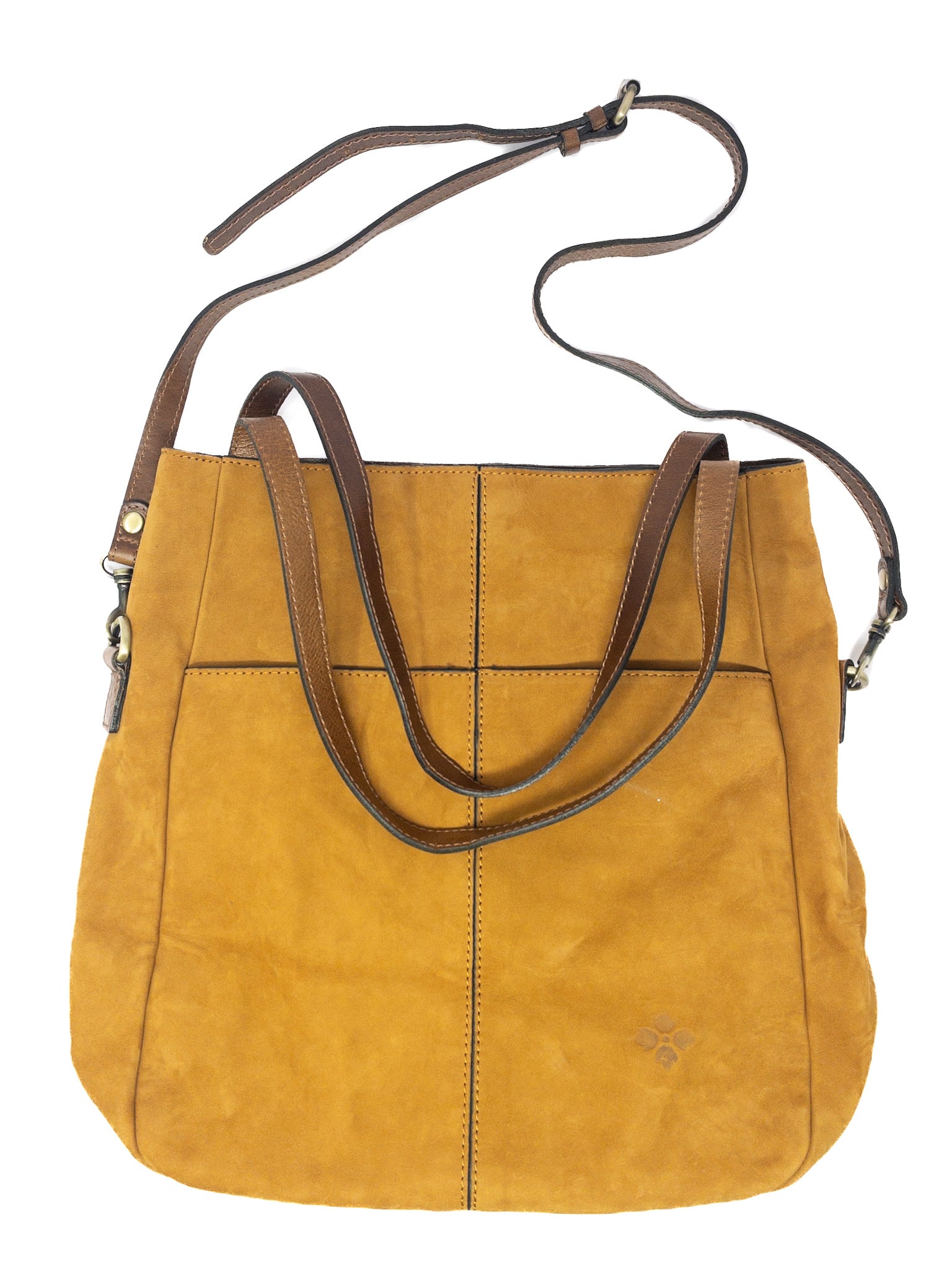 Patricia Nash Caramel Stitch Suede Tote