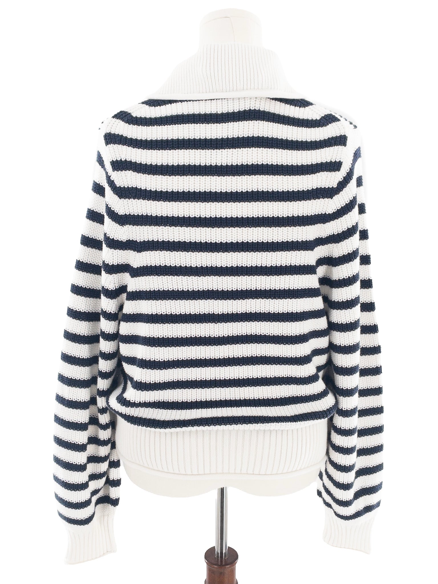 J Crew Ivory Navy Stripe Cotton Size L Sweaters