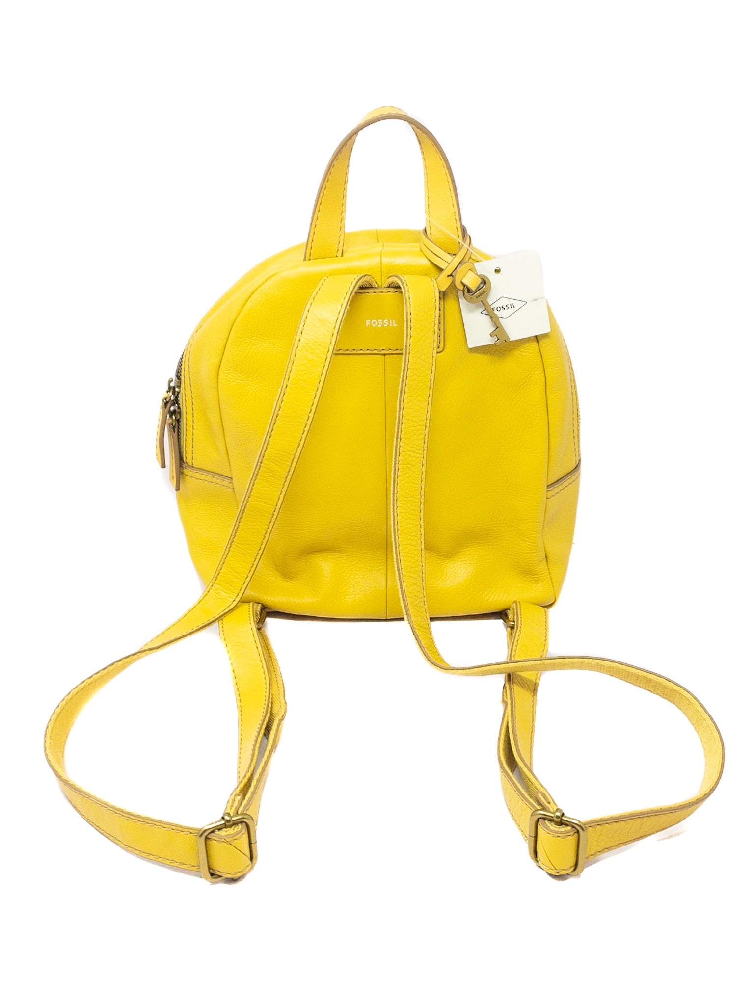 Fossil Ochre Pebble Leather Backpack