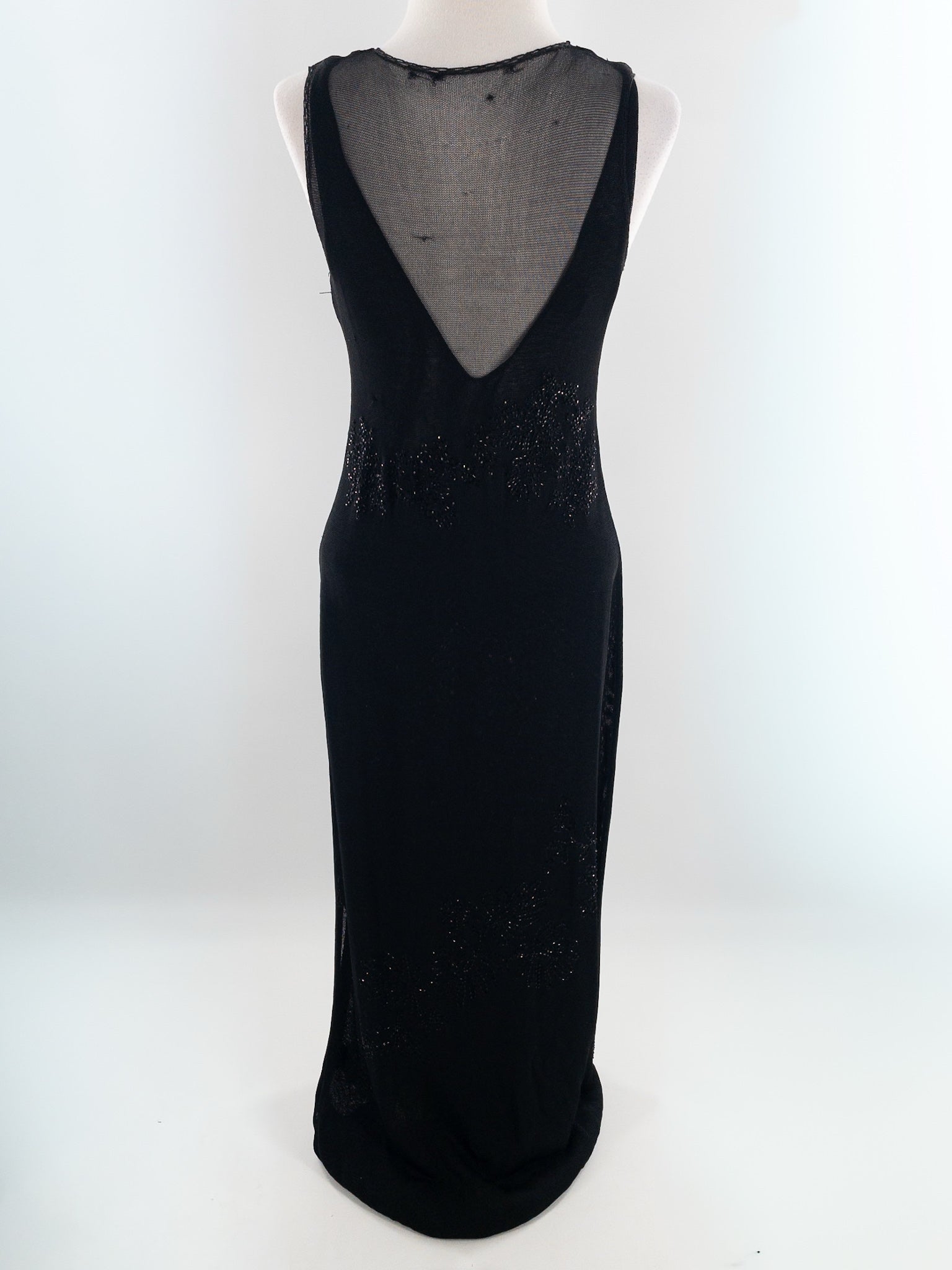 Dana Buchman Black Embellished Viscose Blend Sleeveless Formal/Evening Wear