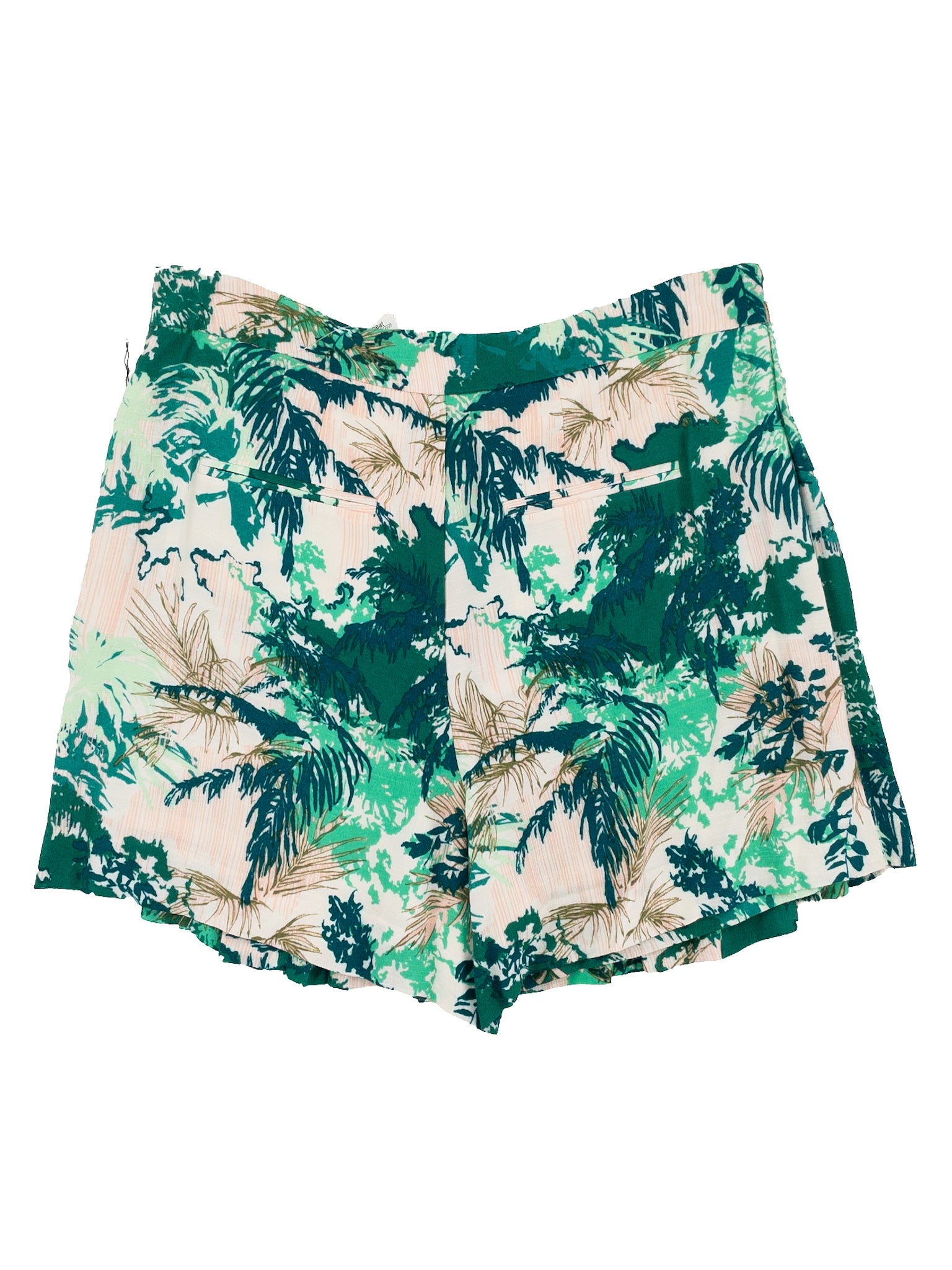 Elevenses Cream Green Leaves Rayon Size 8 Skorts/Active
