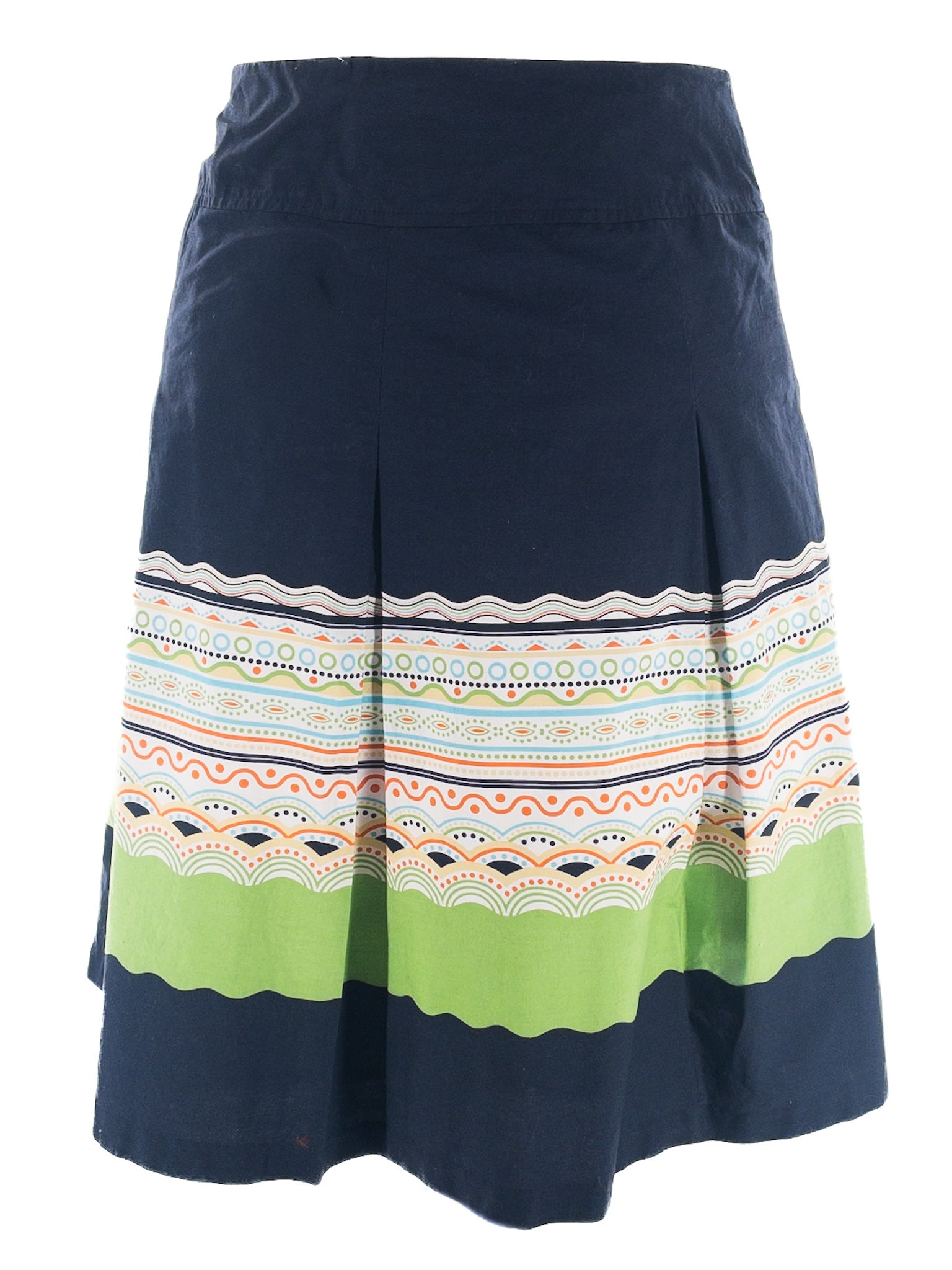 Talbots Navy Multi Print Cotton Size 10 Skirt