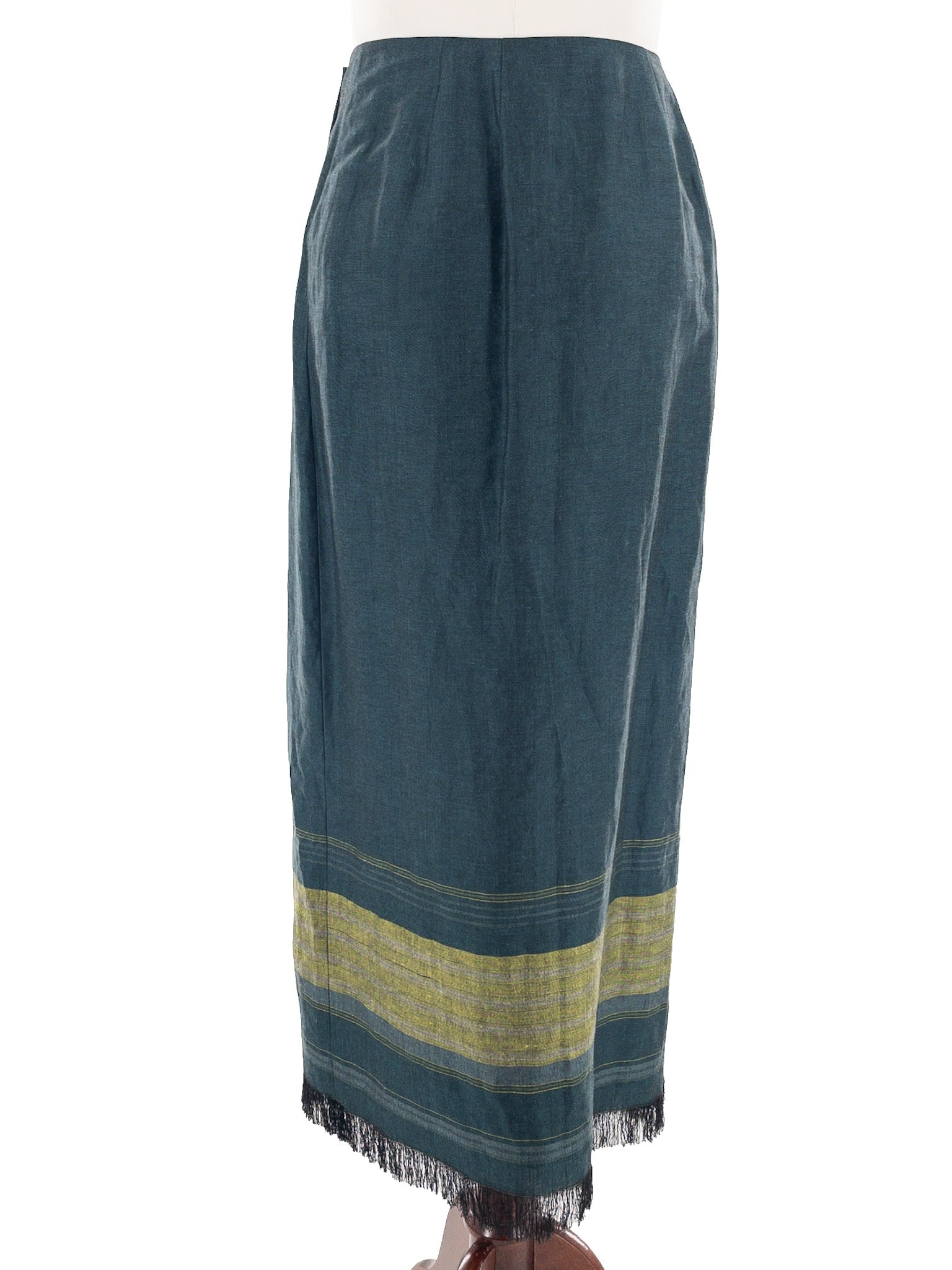Dana Buchman Peacock Green Linen Blend Size 10 Skirt