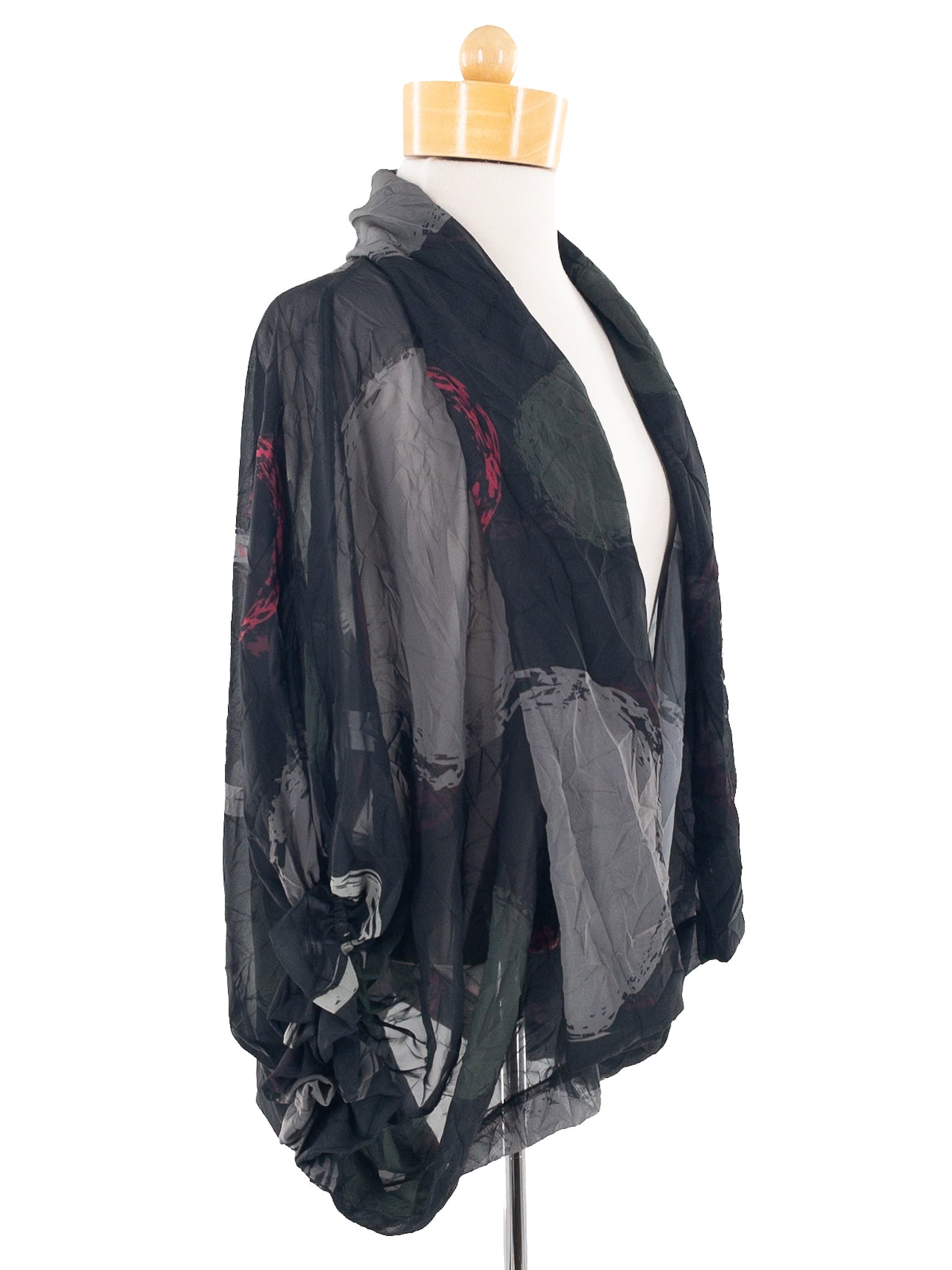 Kedem Sasson Black Gray Print Polyester Size One Size Blazer